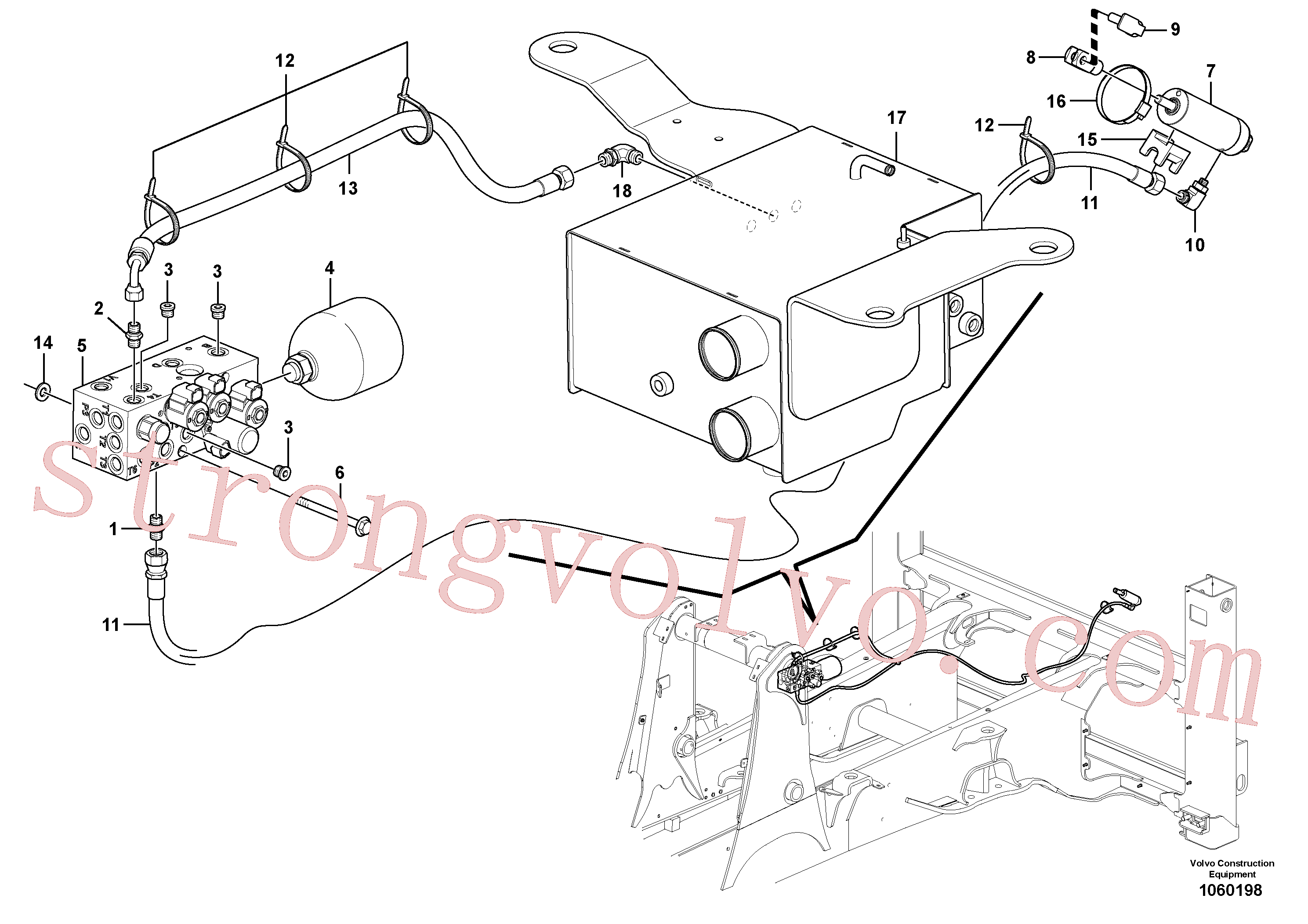 VOE15021179 Volvo Válvula de limitação da pressão(1060198 Montagem)