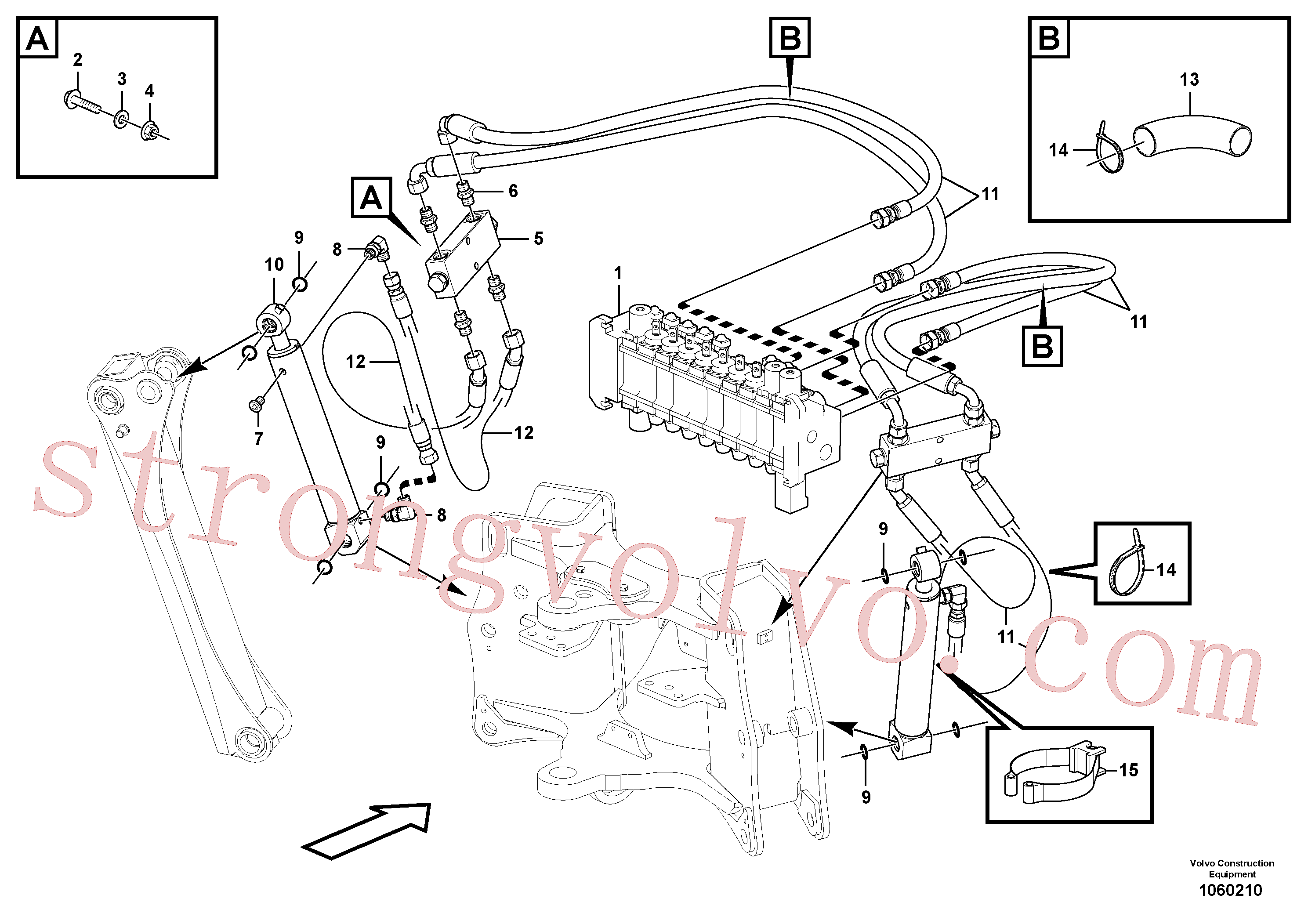 VOE960141 Volvo Sistema hidráulico, patas estabilizadoras(1060210 Montagem)