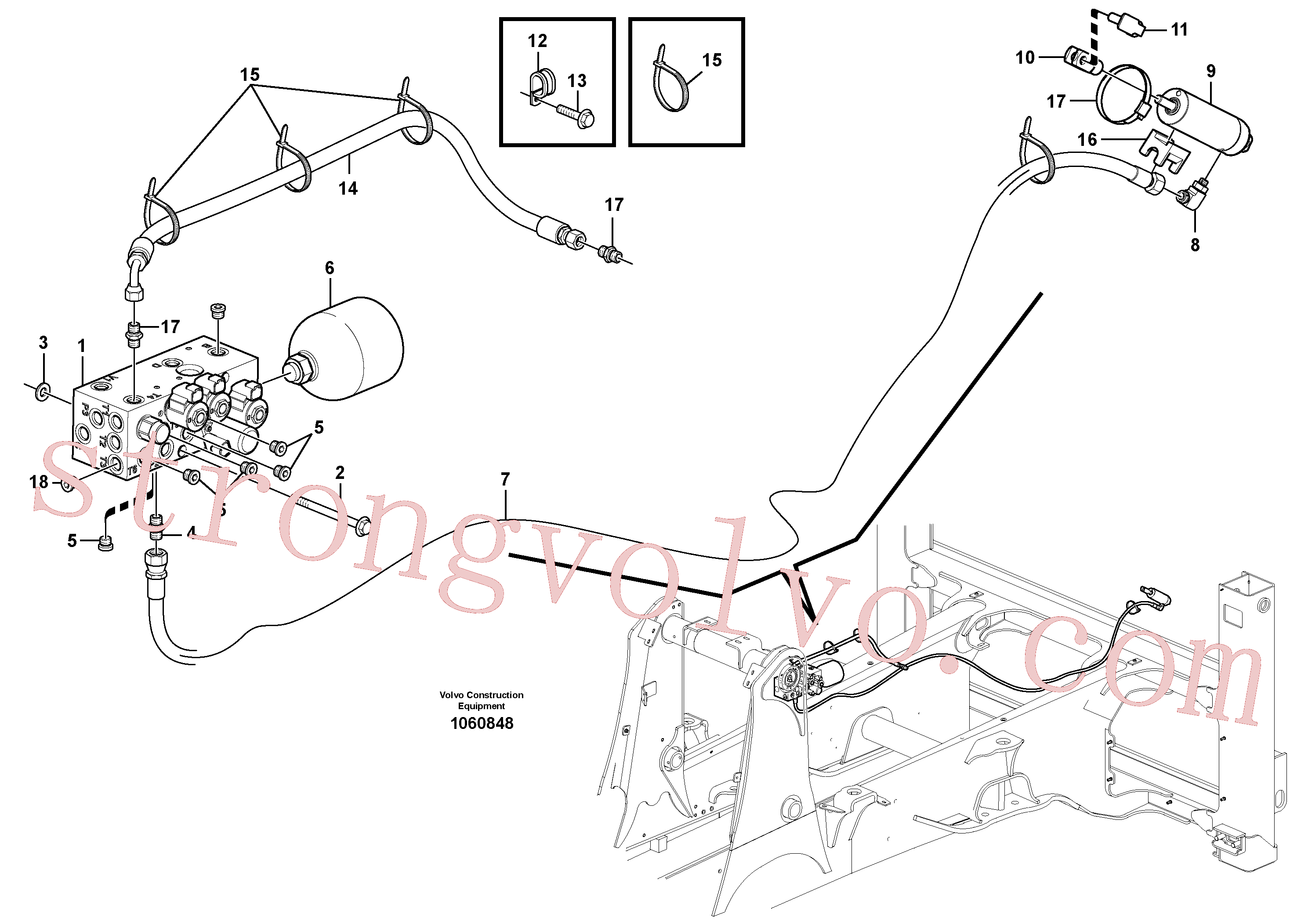 VOE15021179 Volvo Válvula de limitação da pressão(1060848 Montagem)