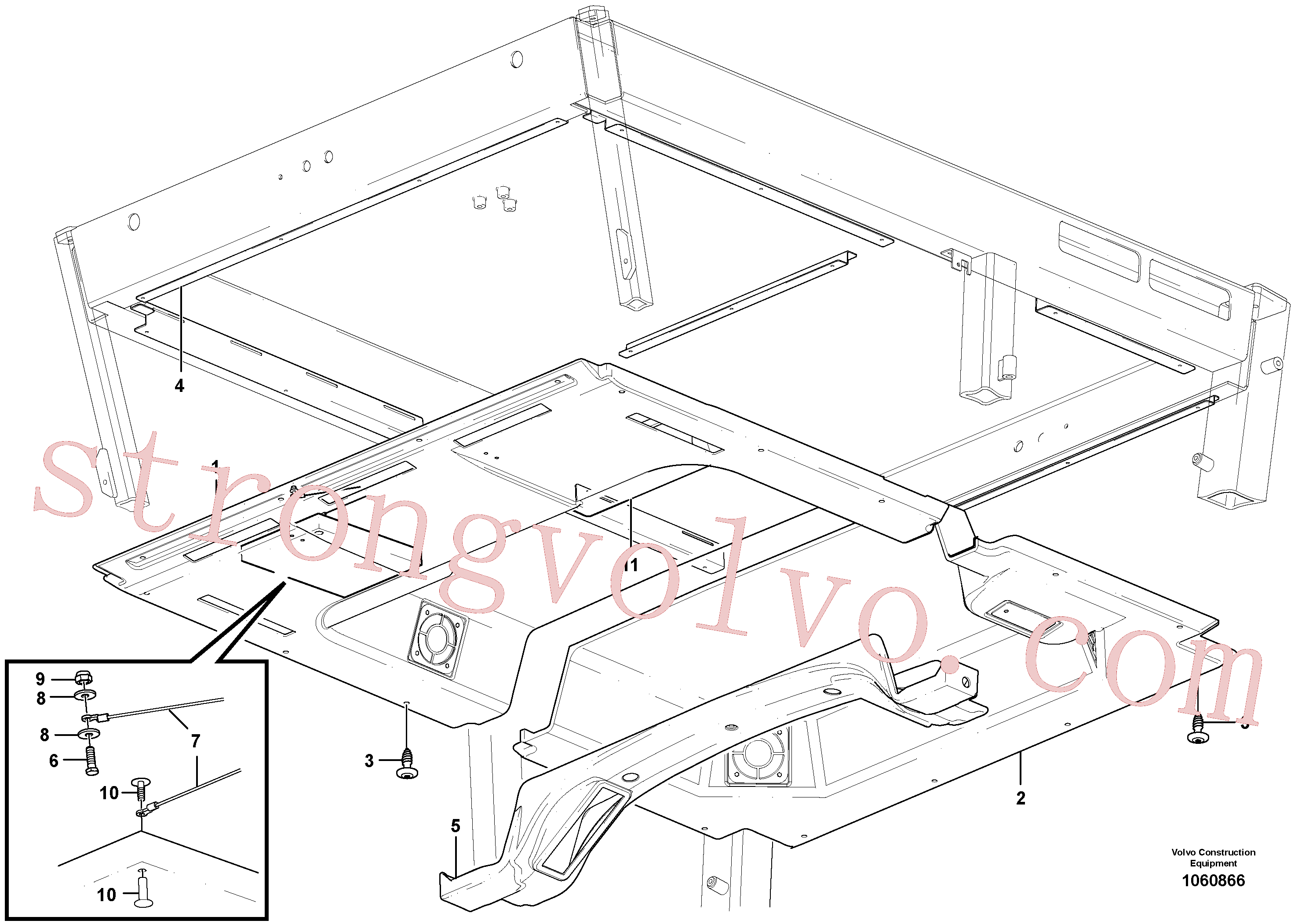 VOE983379 Volvo Revestimento do tejadilho(1060866 Montagem)
