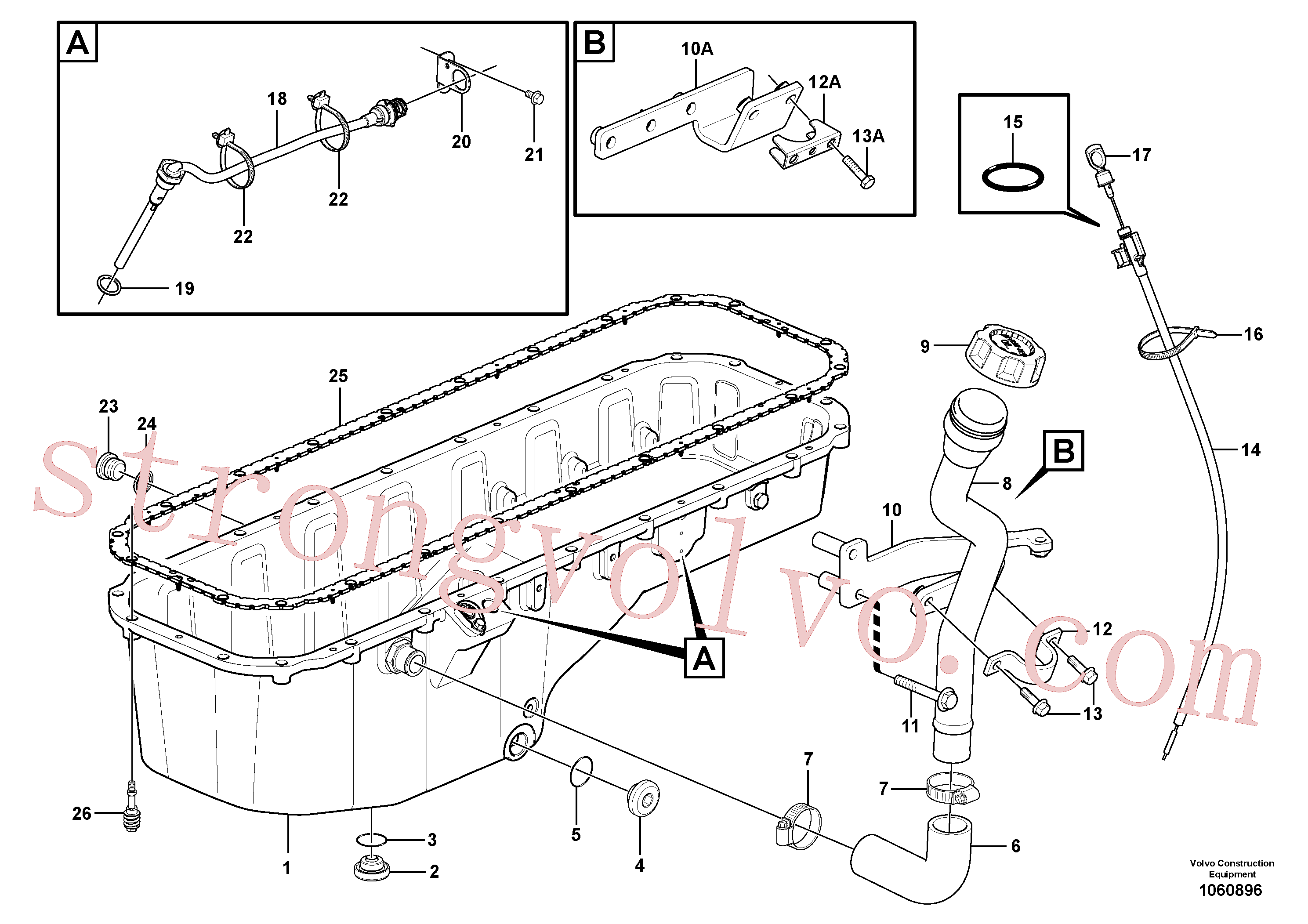 VOE240017 Volvo Cárter inferior do óleo com peças de montagem(1060896 Montagem)