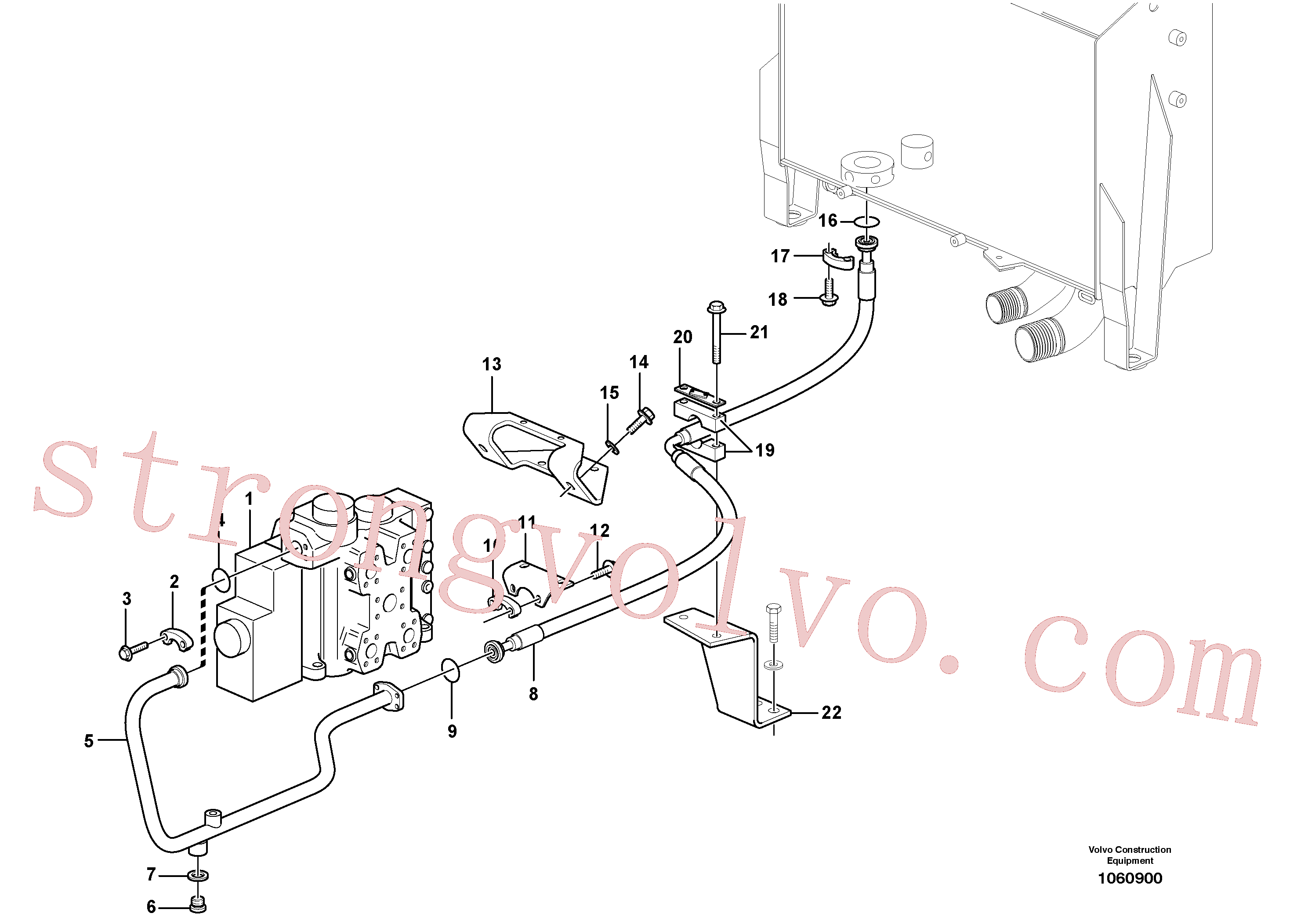 VOE14216008 Volvo Sistema hidráulico, linha de retorno(1060900 Montagem)