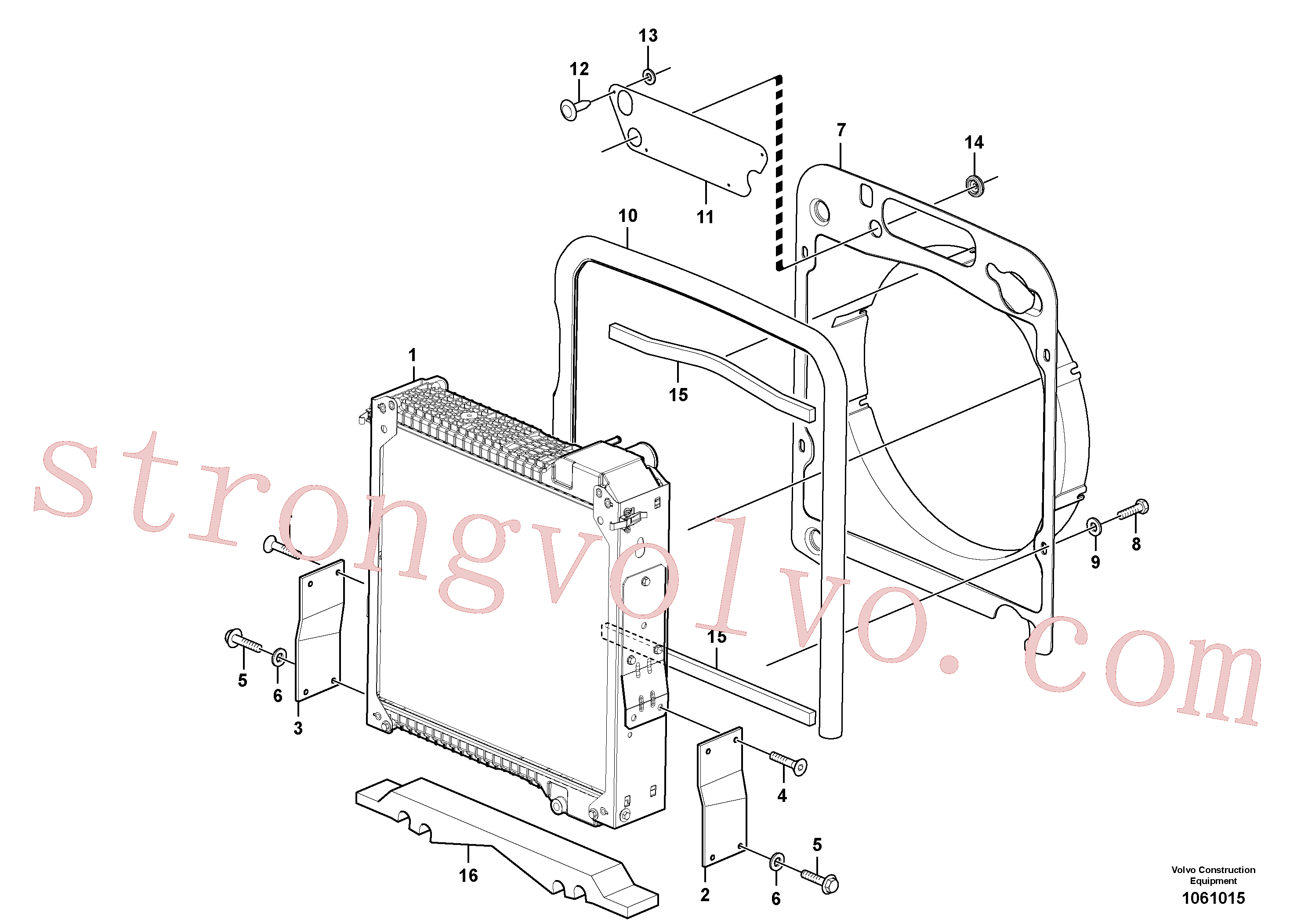 VOE949186 Volvo Radiador(1061015 Montagem)