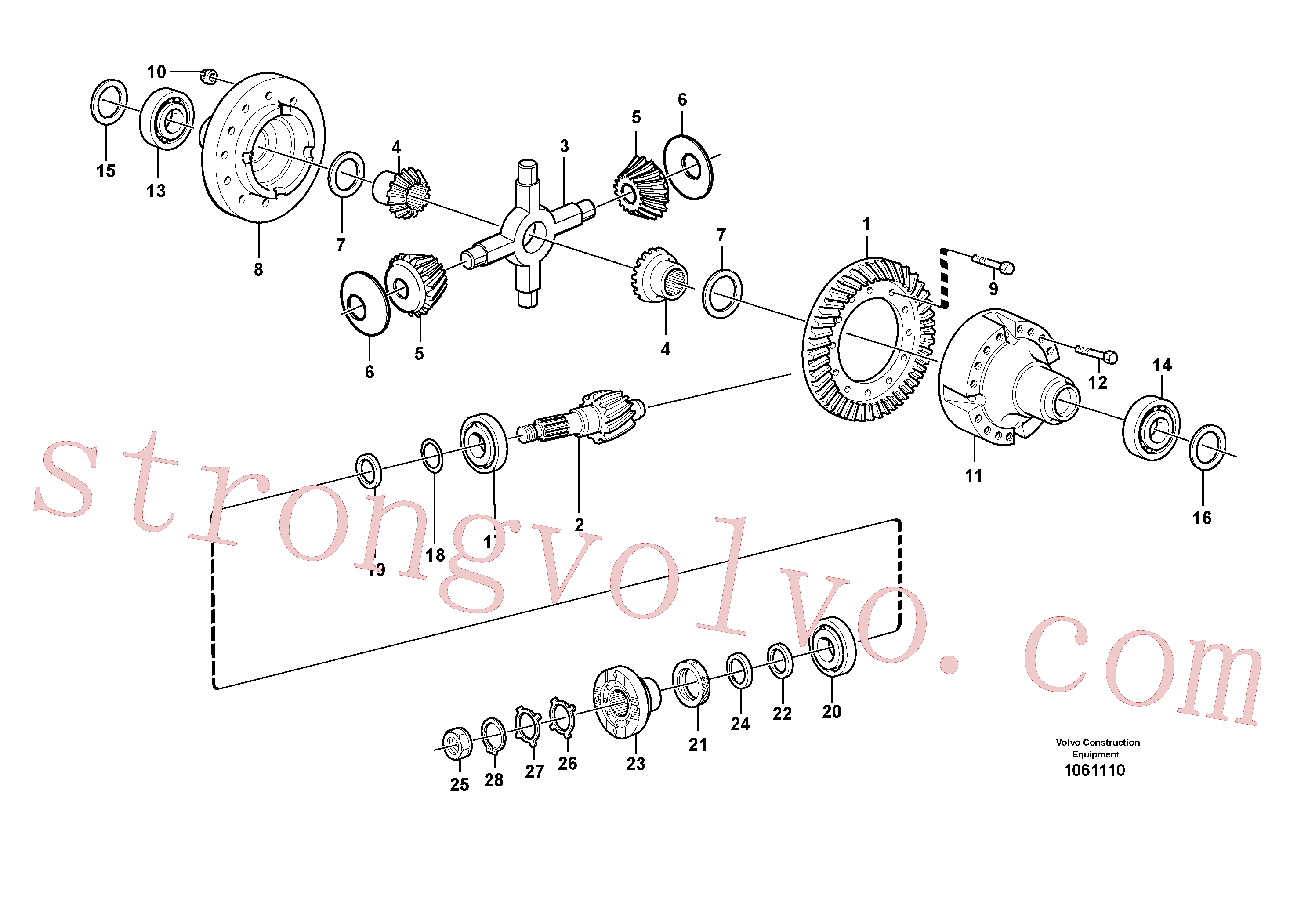 VOE11168030 Volvo Transmissão final(1061110 Montagem)