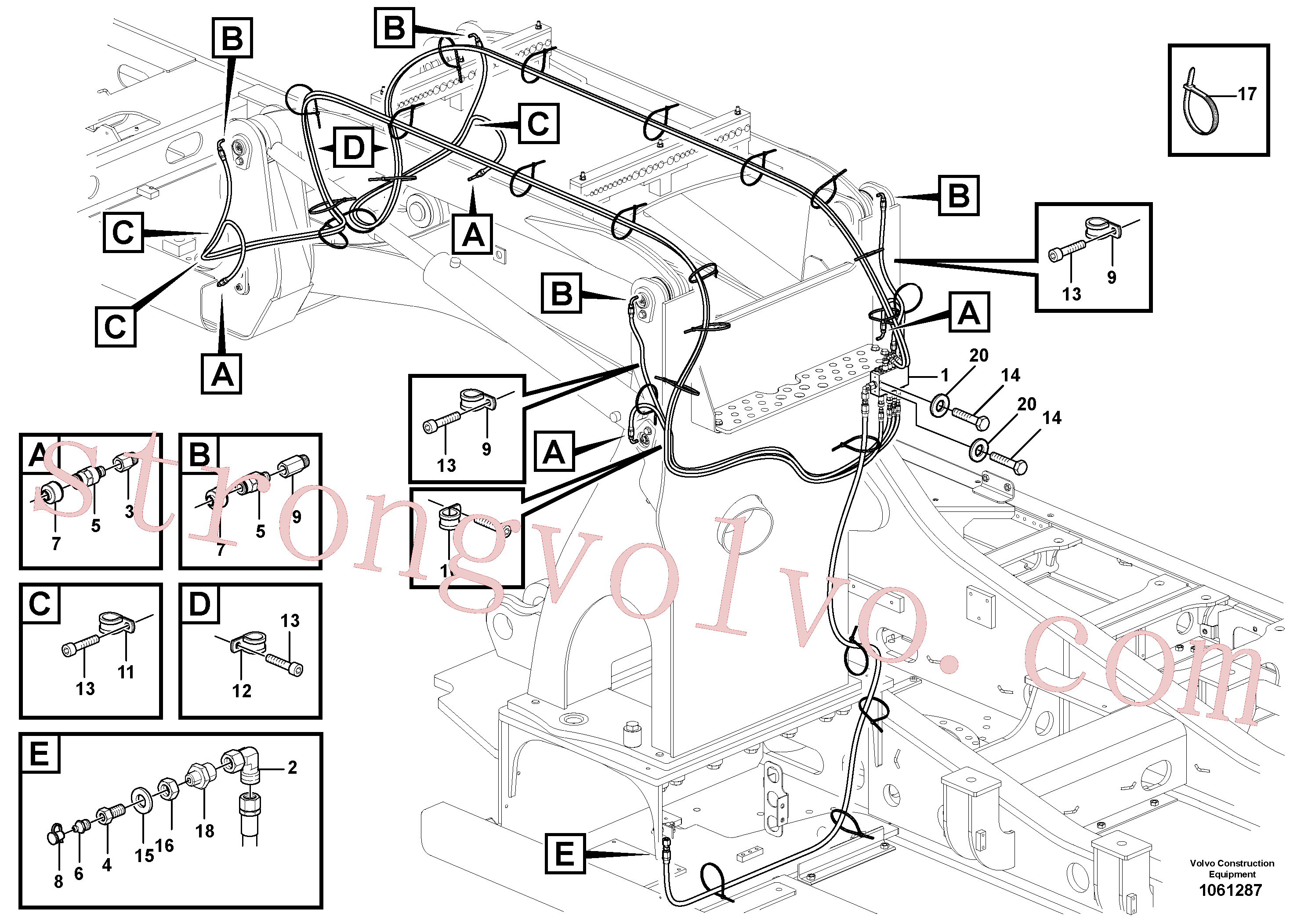 VOE14389569 Volvo Tubagem de massa(1061287 Montagem)