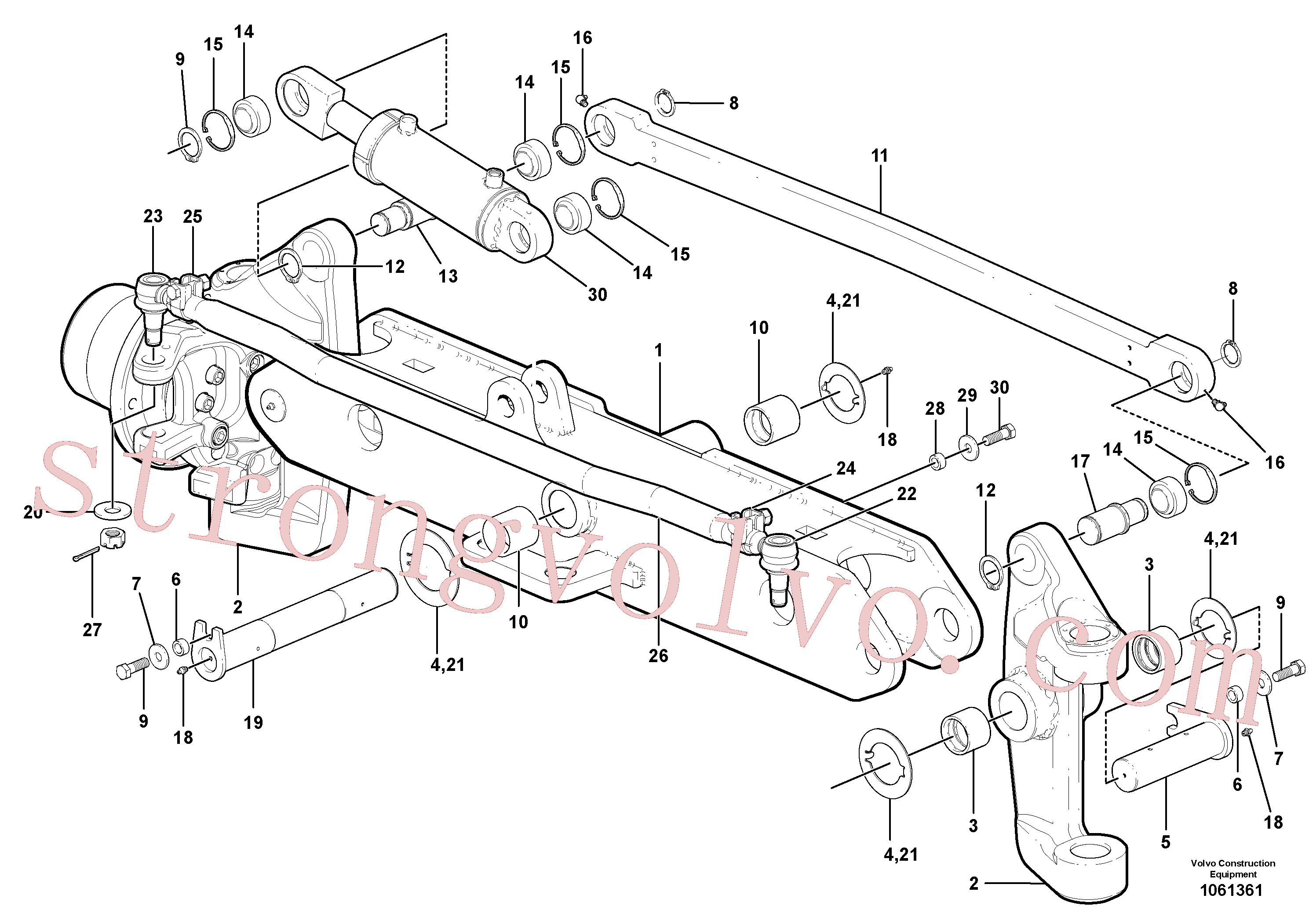 VOE907864 Volvo Eixo dianteiro(1061361 Montagem)