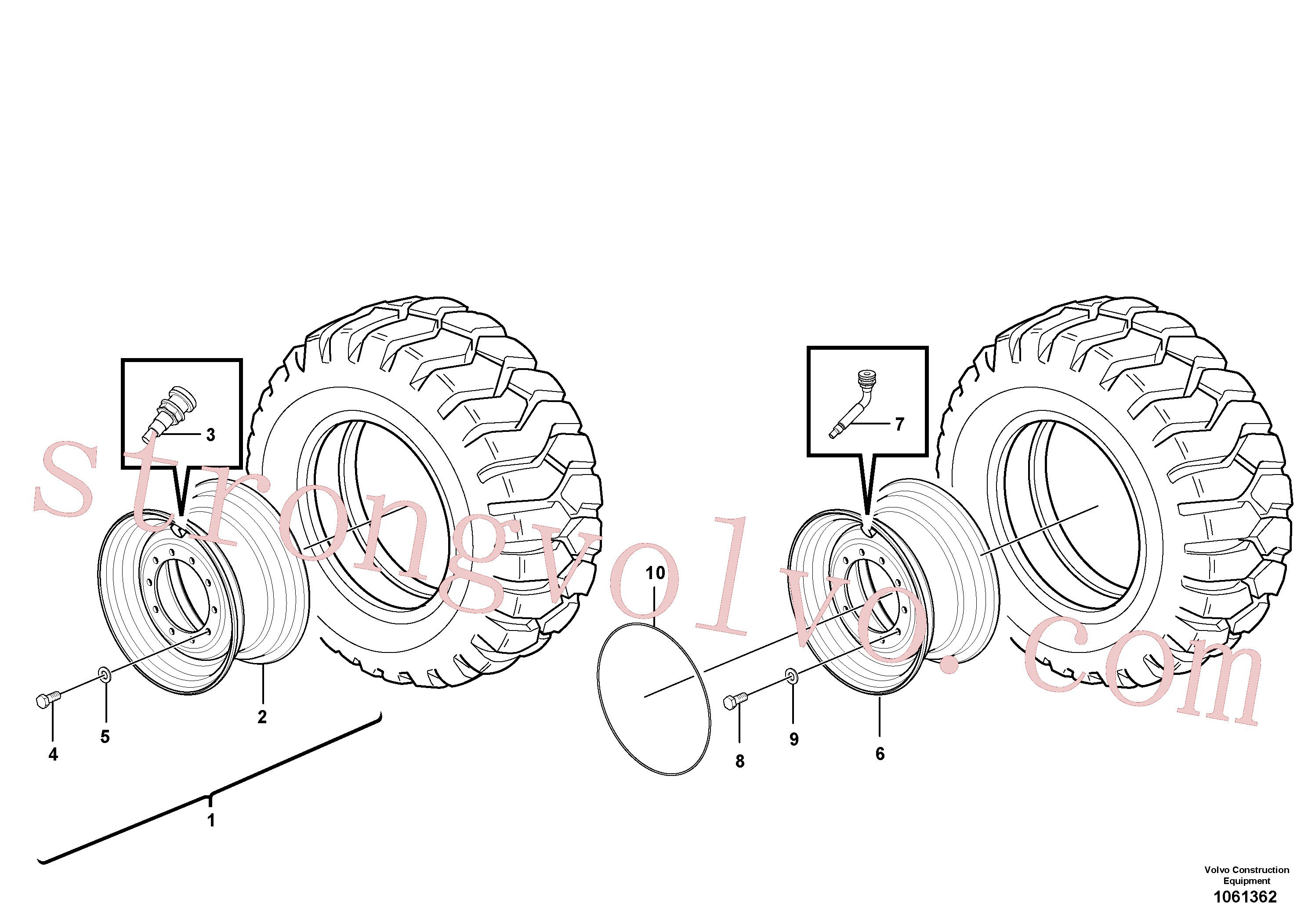 CH56445 Volvo Rodas e jantes(1061362 Montagem)