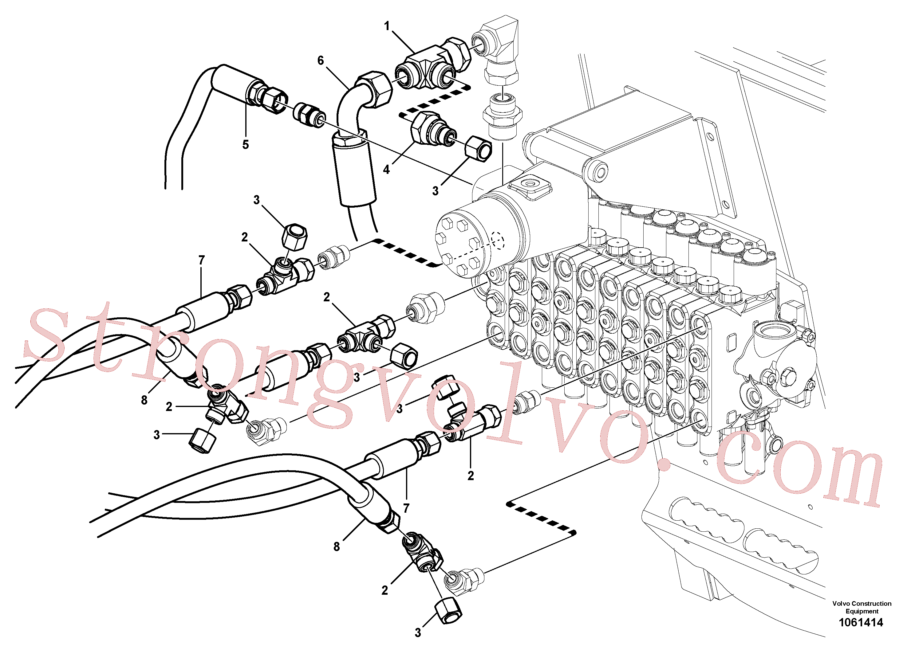 VOE15143398 Volvo Circuito de elevação da lâmina(1061414 Montagem)