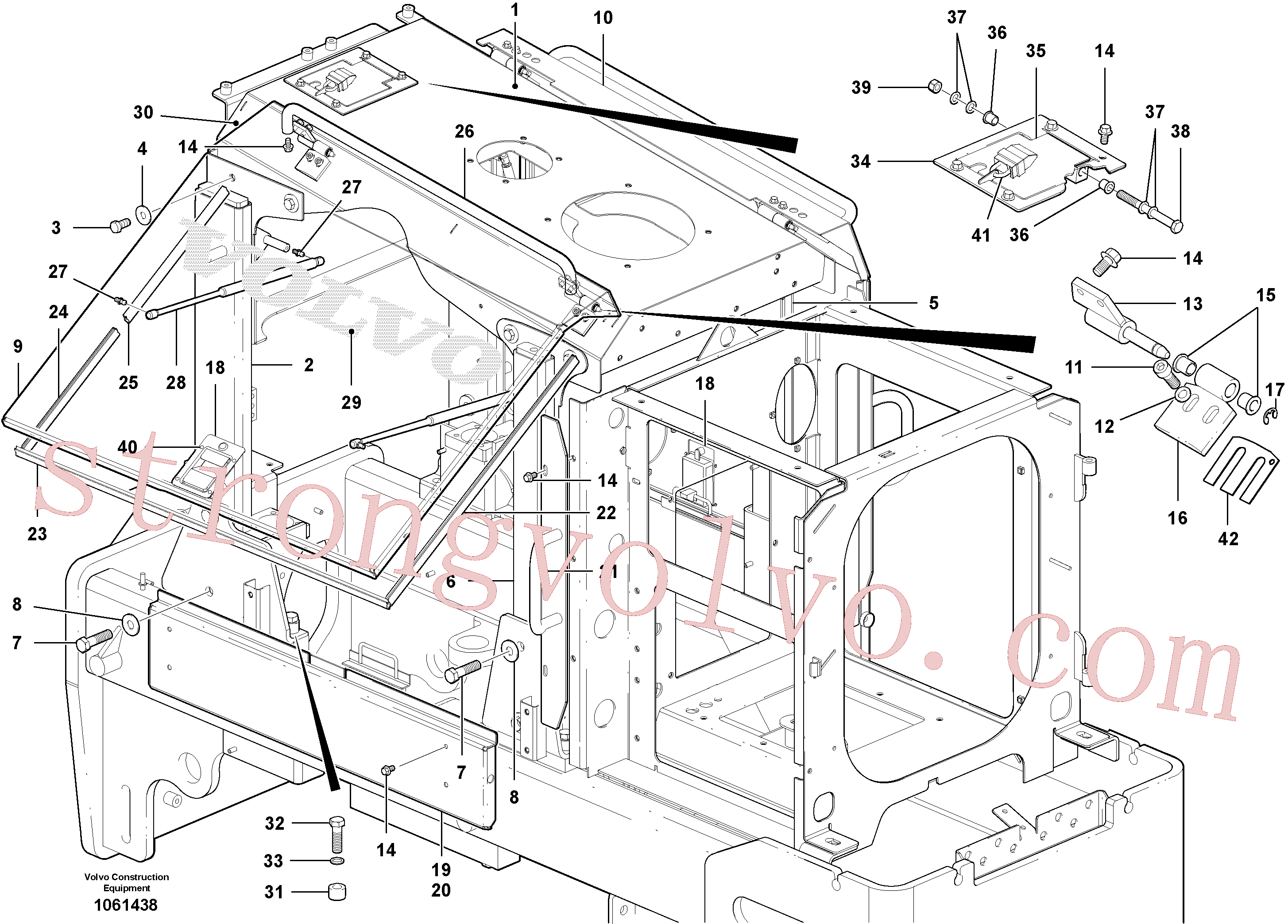 VOE978936 Volvo Blindagem do motor - D7(1061438 Montagem)