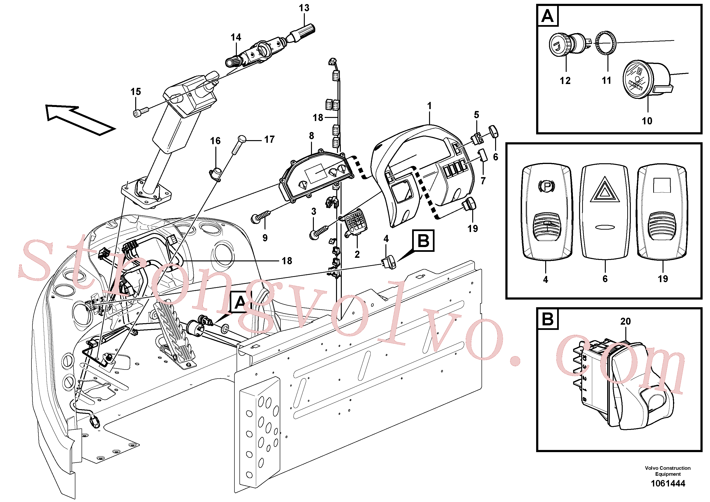 VOE959187 Volvo Painel de instrumentos(1061444 Montagem)