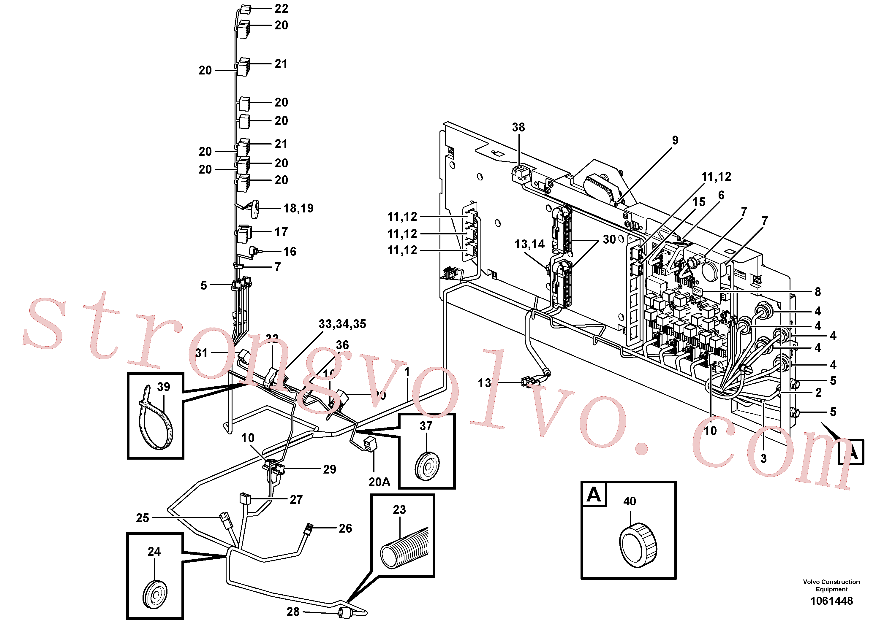 VOE1078189 Volvo Cablagem, unidade de distribuição eléctrica(1061448 Montagem)