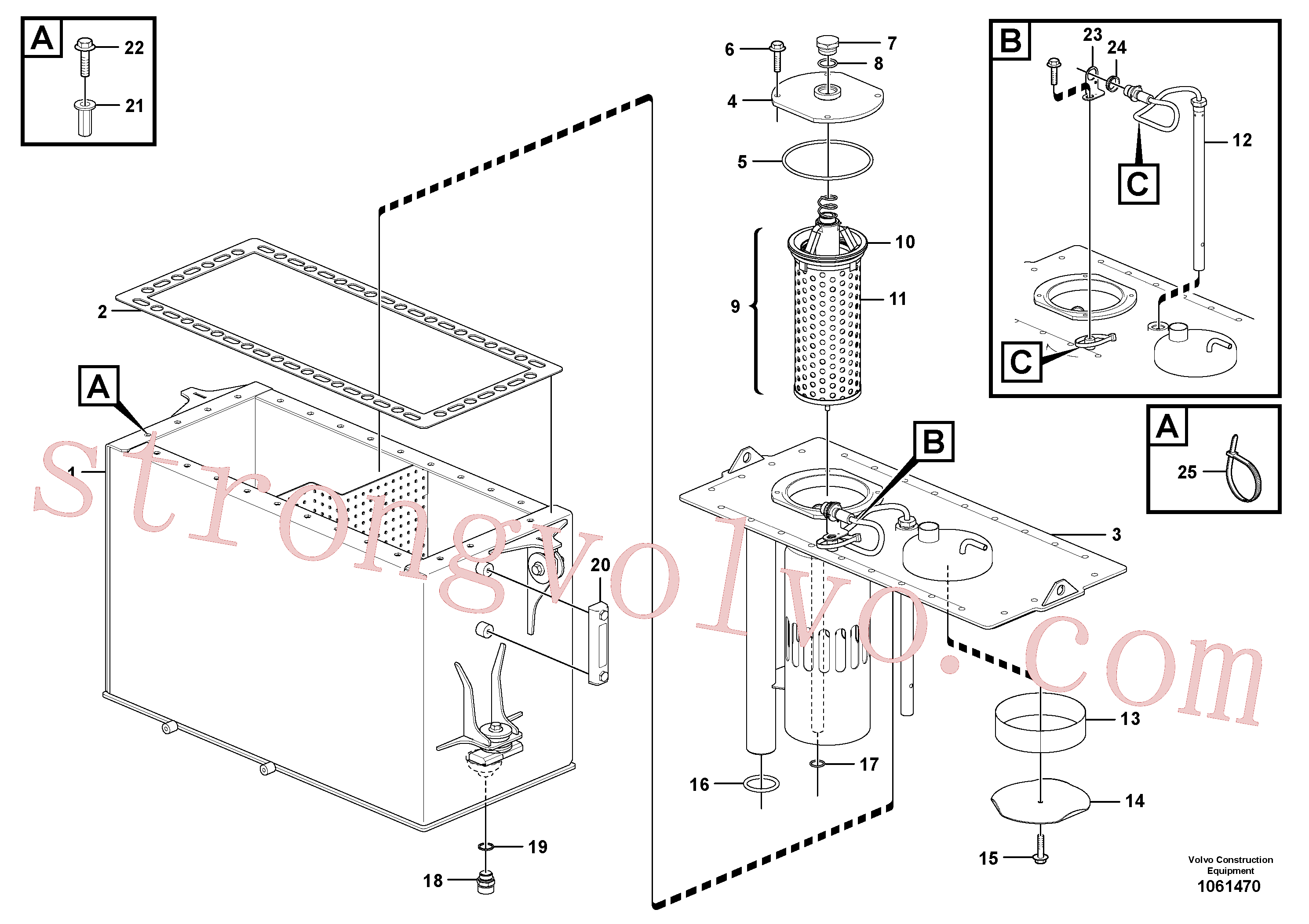 VOE984529 Volvo Depósito de óleo hidráulico(1061470 Montagem)