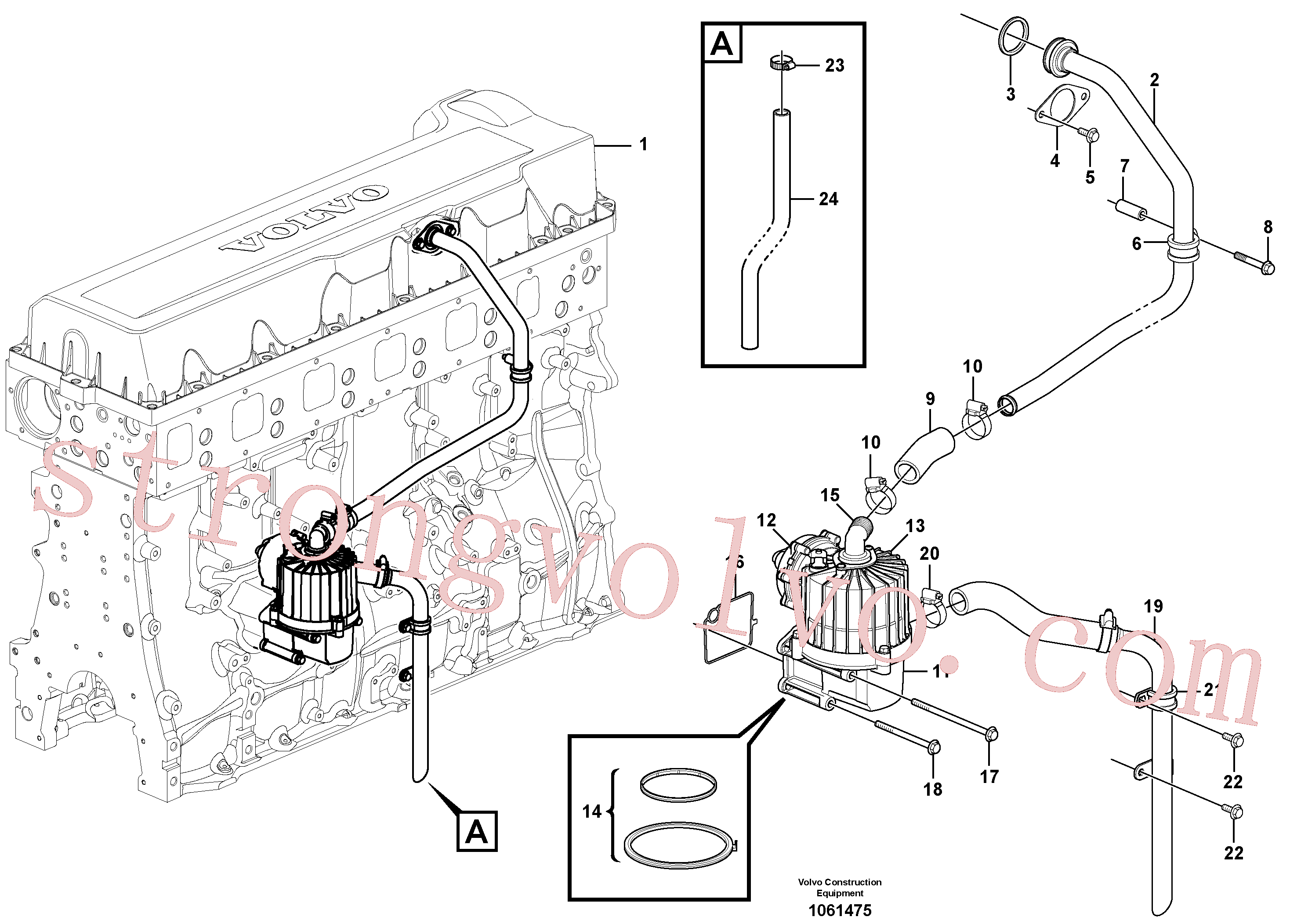 SA9312-10175 Volvo Ventilação do cárter(1061475 Montagem)