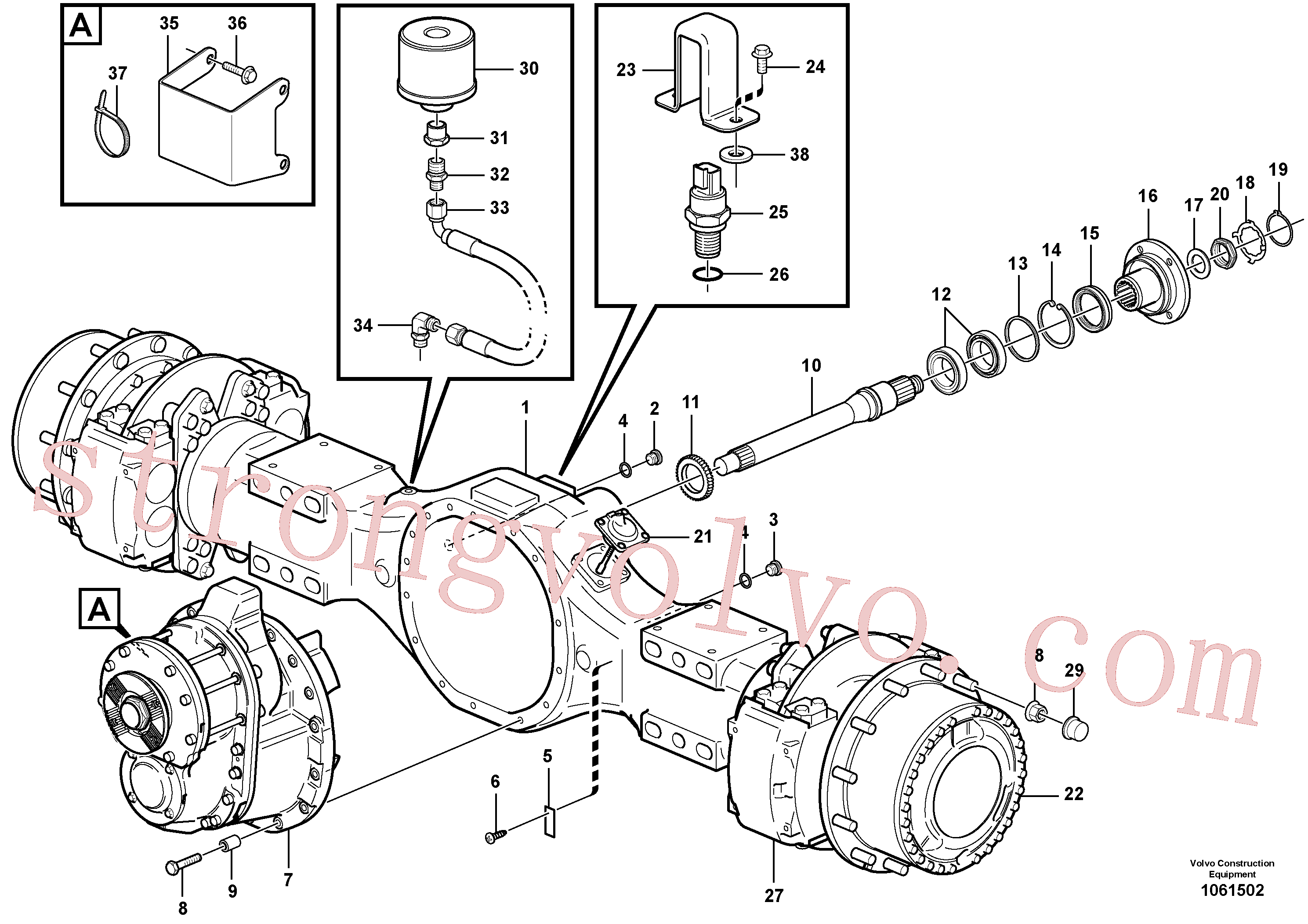 VOE968816 Volvo Eixo planetário 1, unidade de carga(1061502 Montagem)