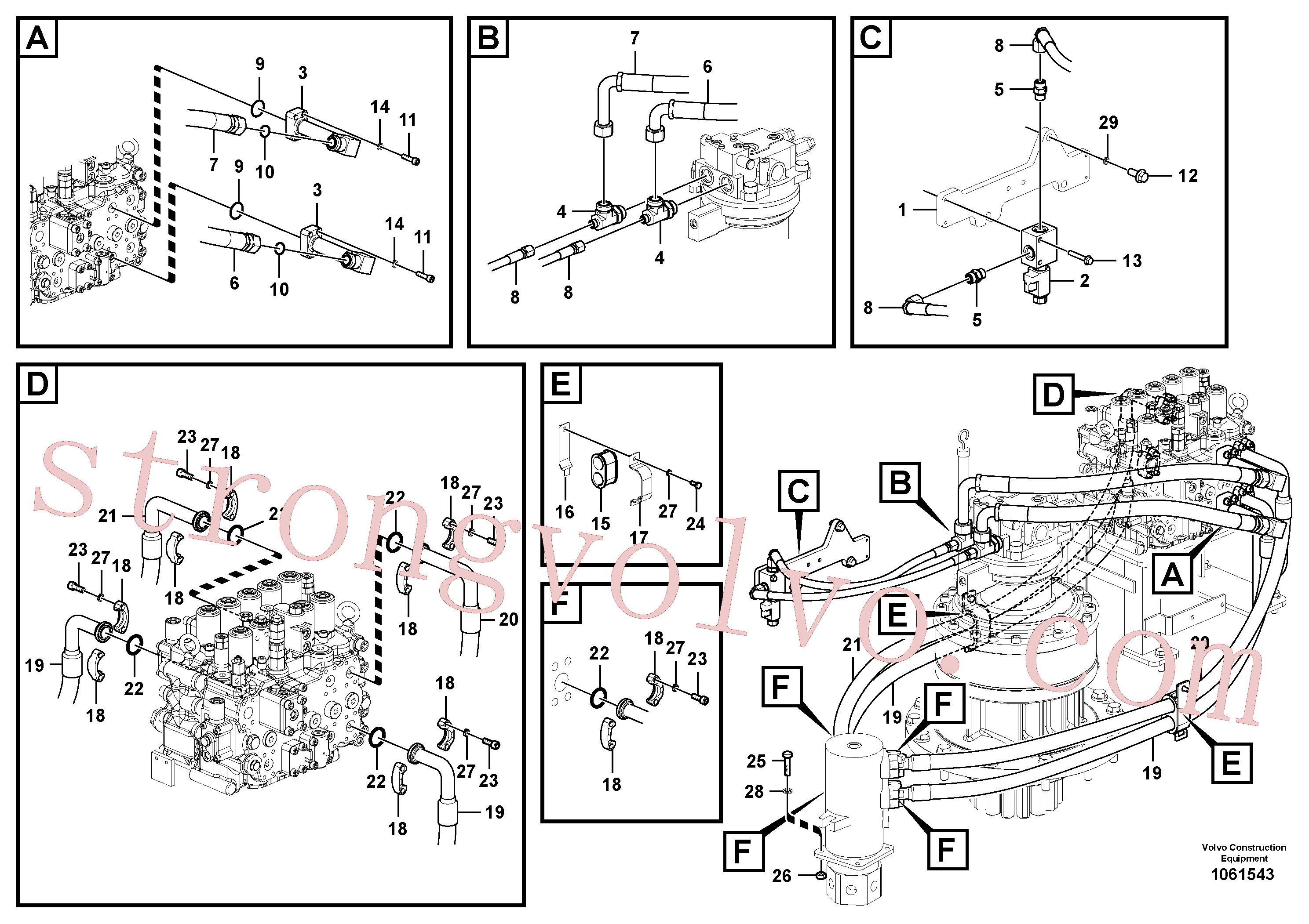 China Made SA9403-04615 Rockmaster/4SP Volvo Acessórios para escavadeira