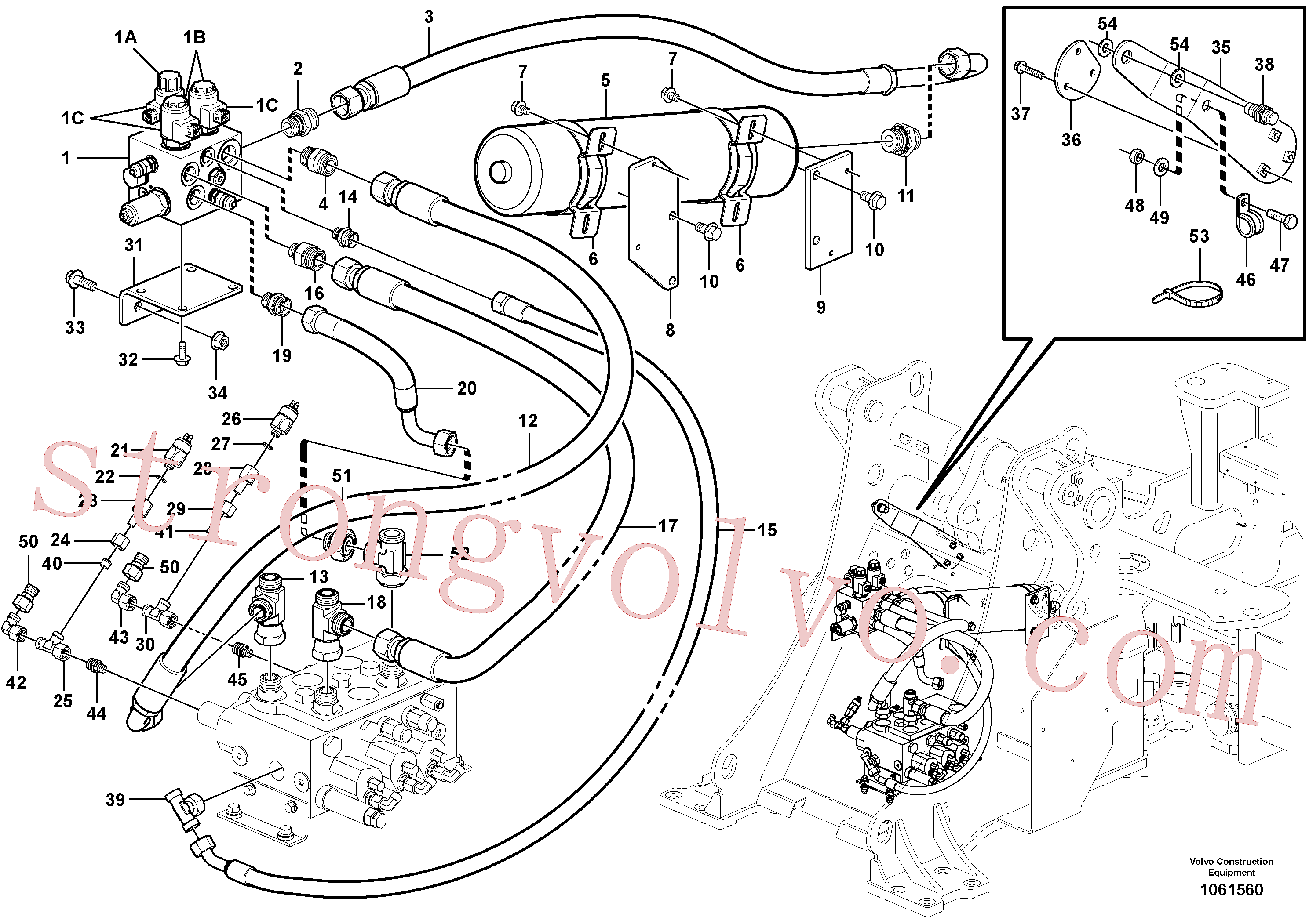 VOE13933930 Volvo Sistema de suspensão da lança(1061560 Montagem)