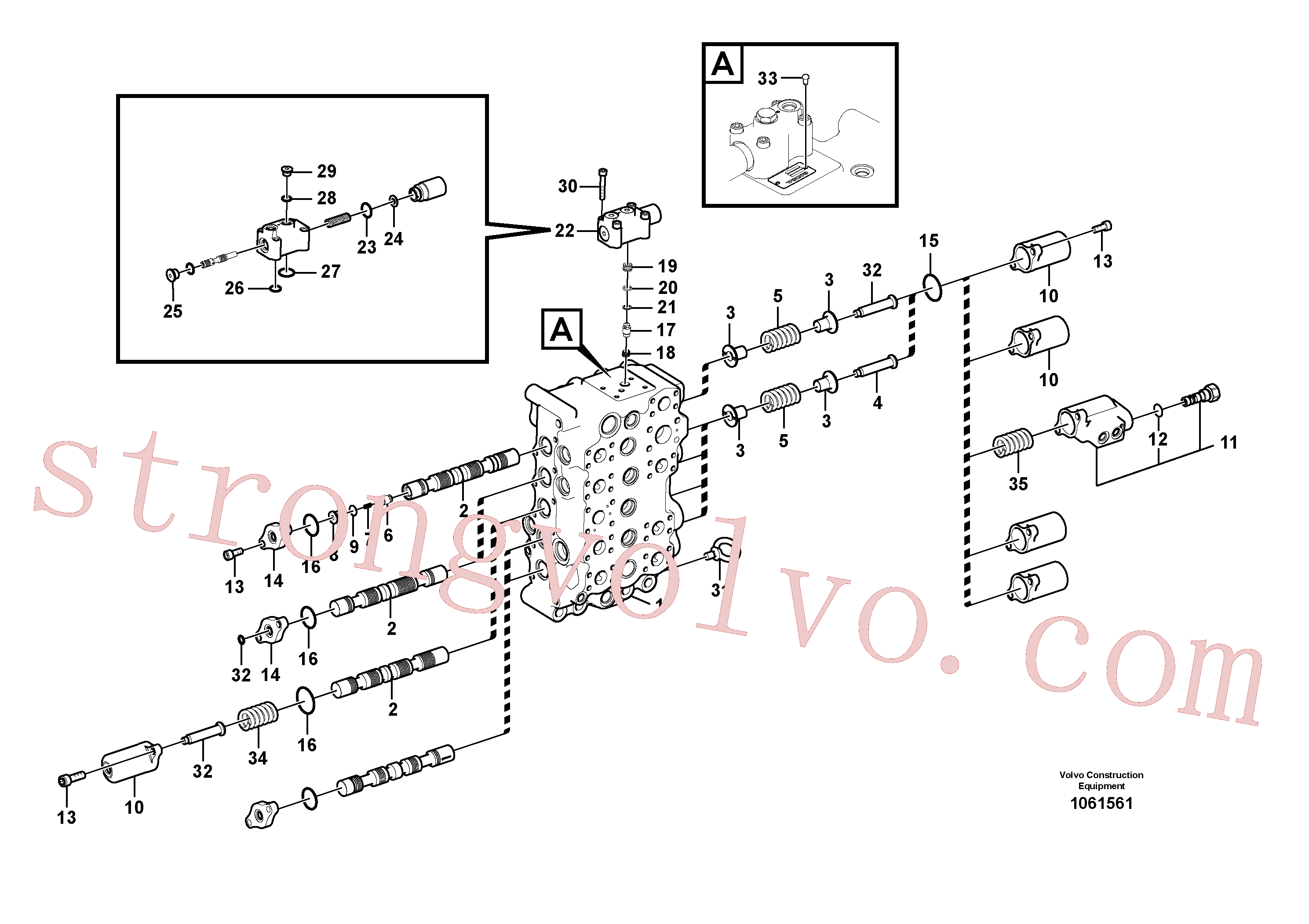 VOE14544002 Volvo Válvula mestra de comando(1061561 Montagem)