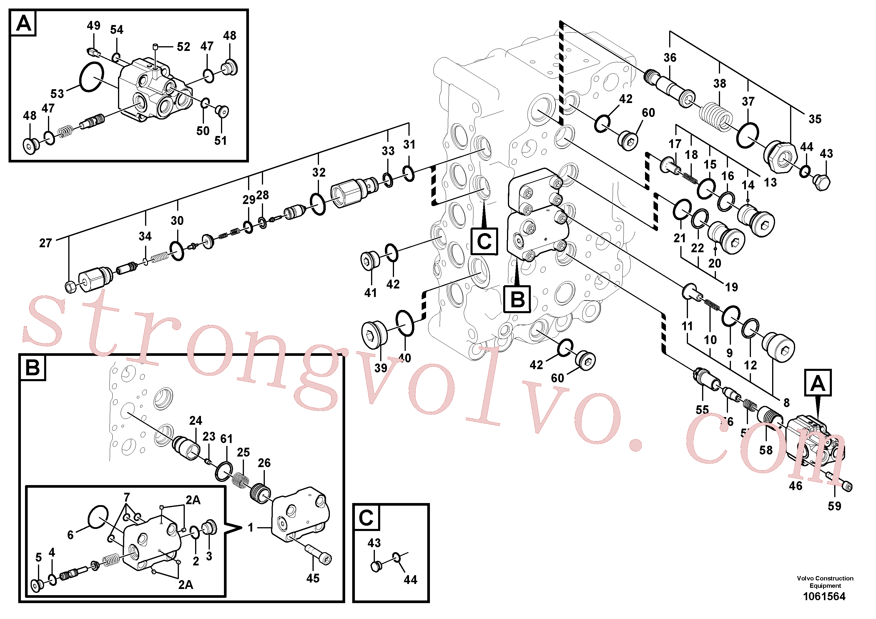 VOE14514309 Volvo Válvula mestra de comando(1061564 Montagem)