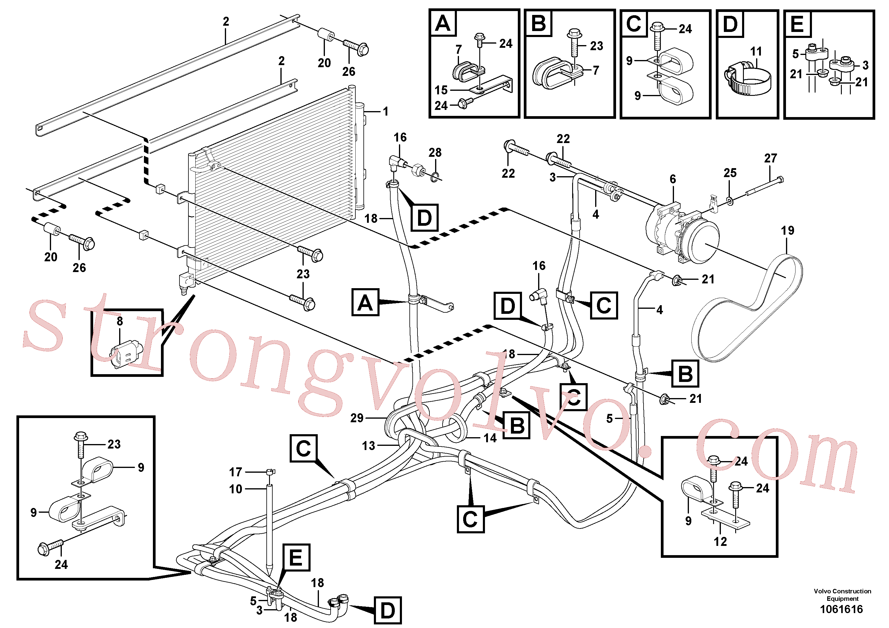 VOE14528958 Volvo Linha do ar condicionado, refrigeração e aquecimento(1061616 Montagem)