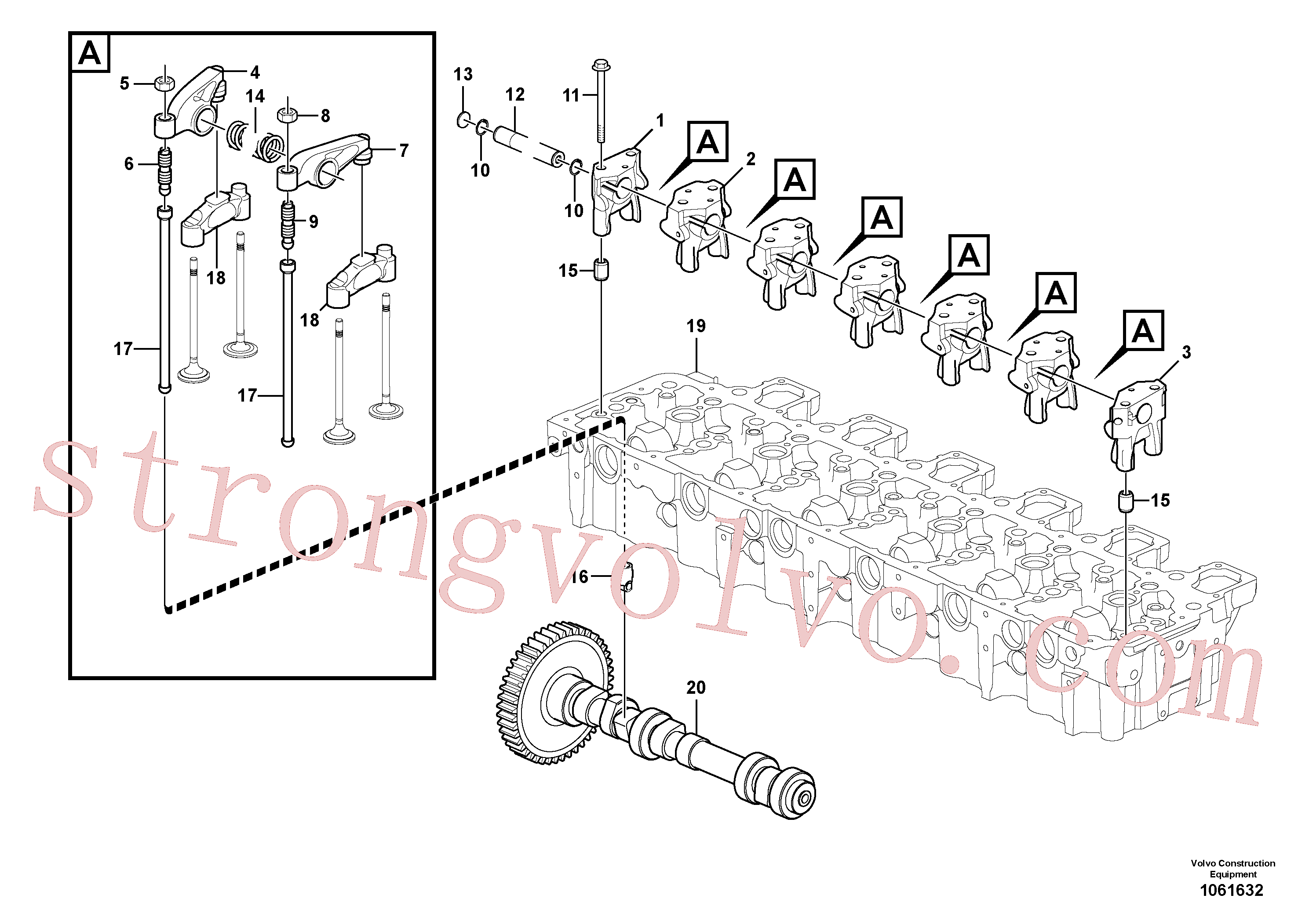 VOE914456 Volvo Mecanismo de válvula(1061632 Montagem)