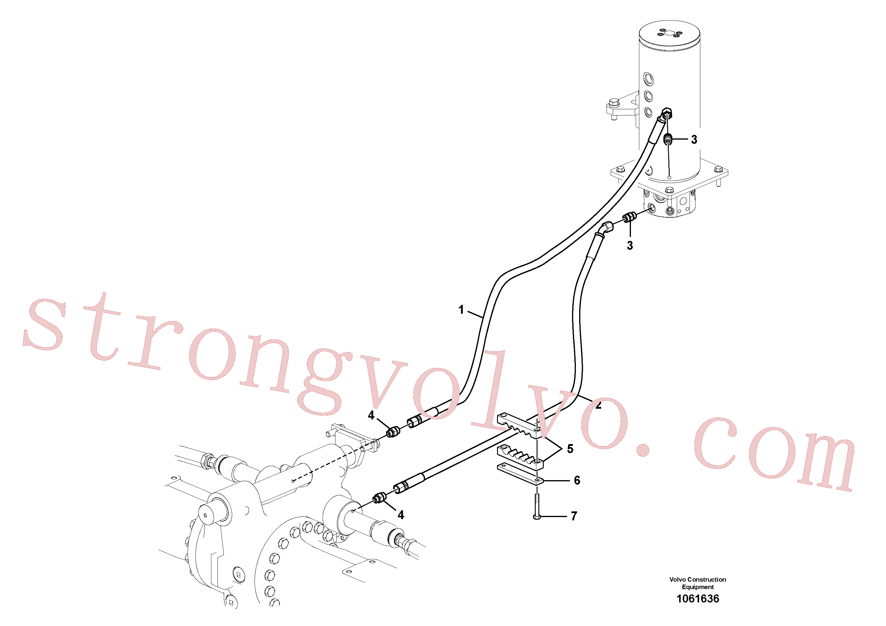 SA9011-21013 Volvo Sistema hidráulico, linha da direcção(1061636 Montagem)