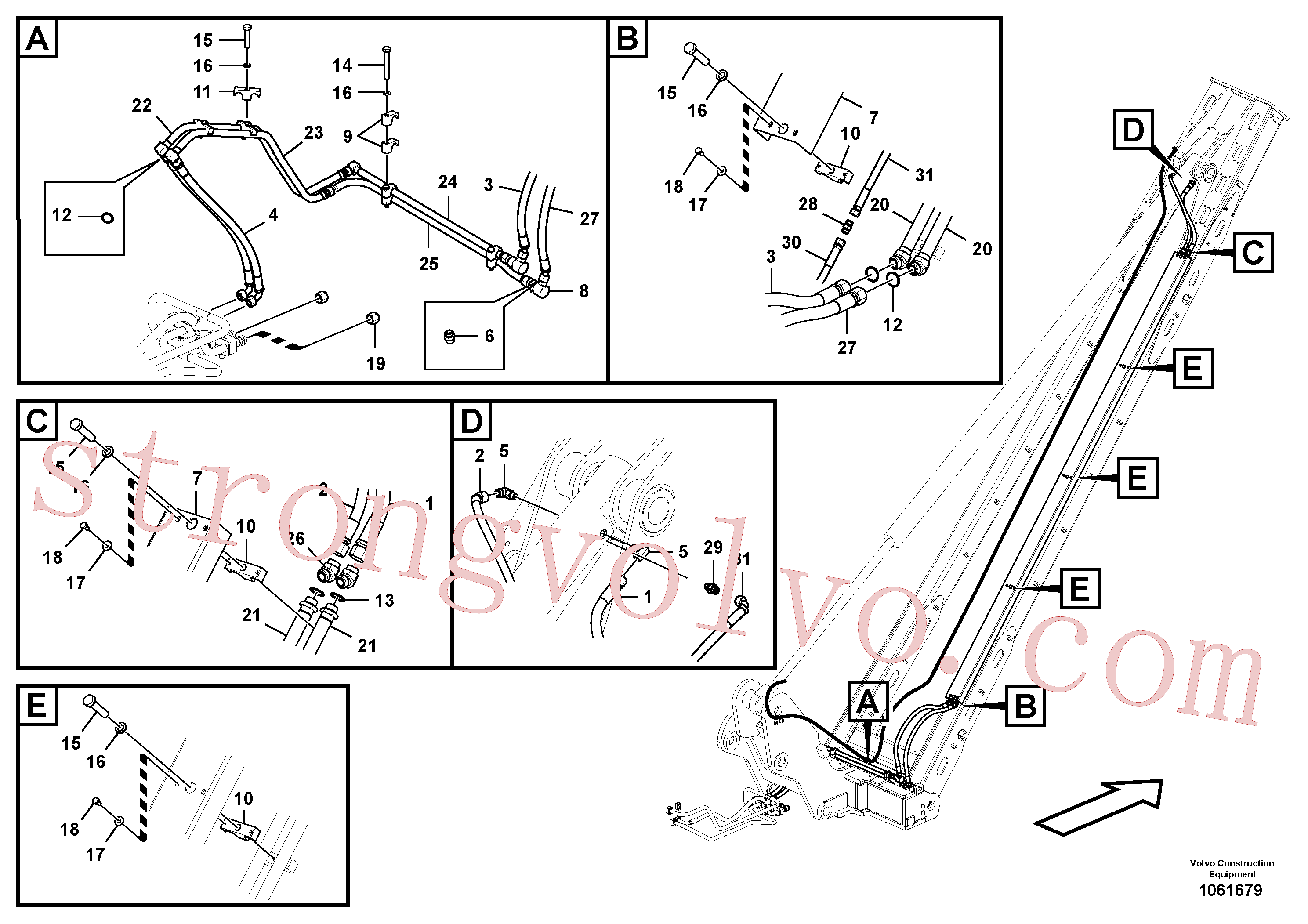 Atacado VOE15800381 Mangueira completa Volvo escavadeira