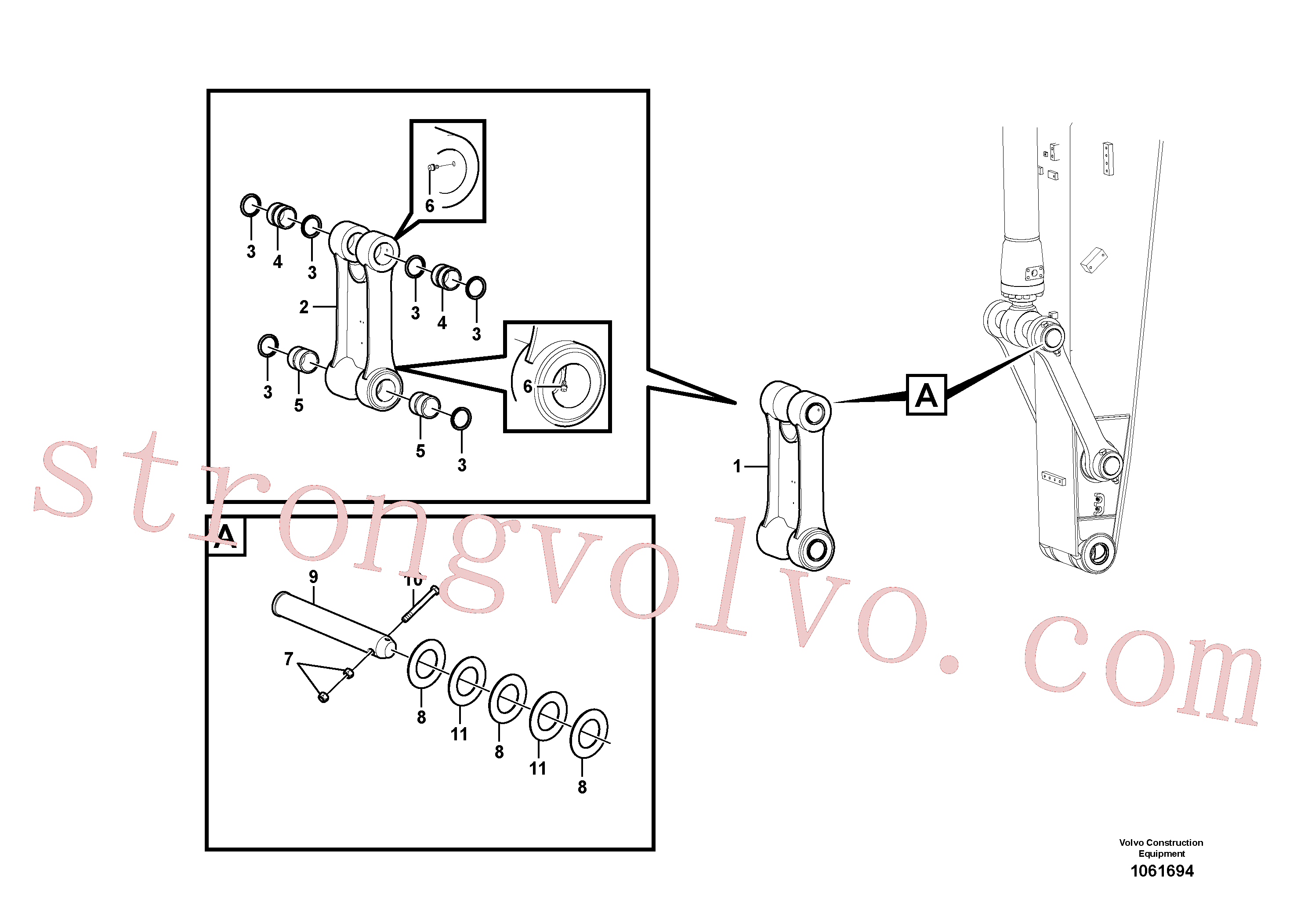 VOE14548216 Volvo Tirantes à haste de ligação(1061694 Montagem)