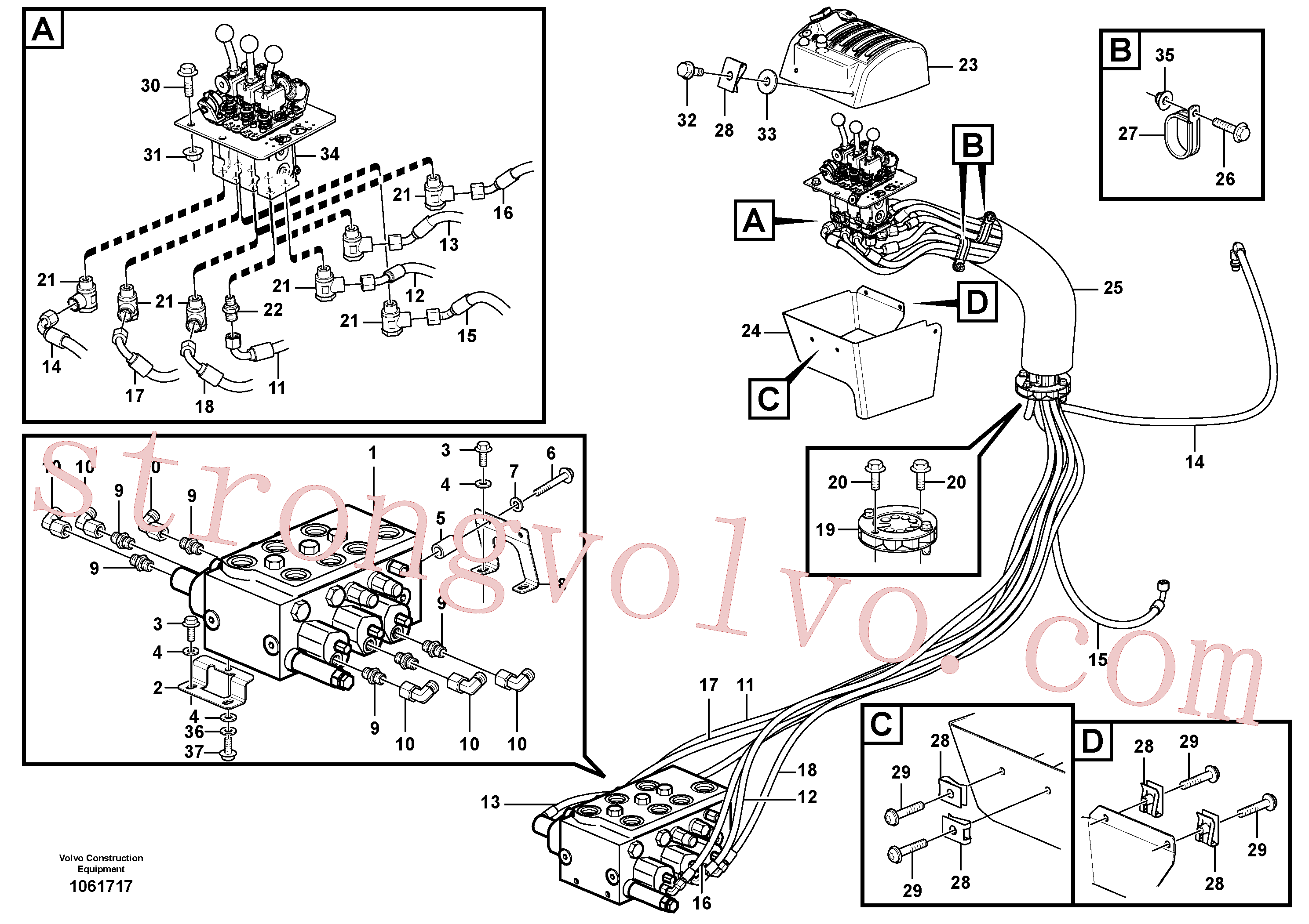 VOE15216099 Volvo Linhas de controlo(1061717 Montagem)