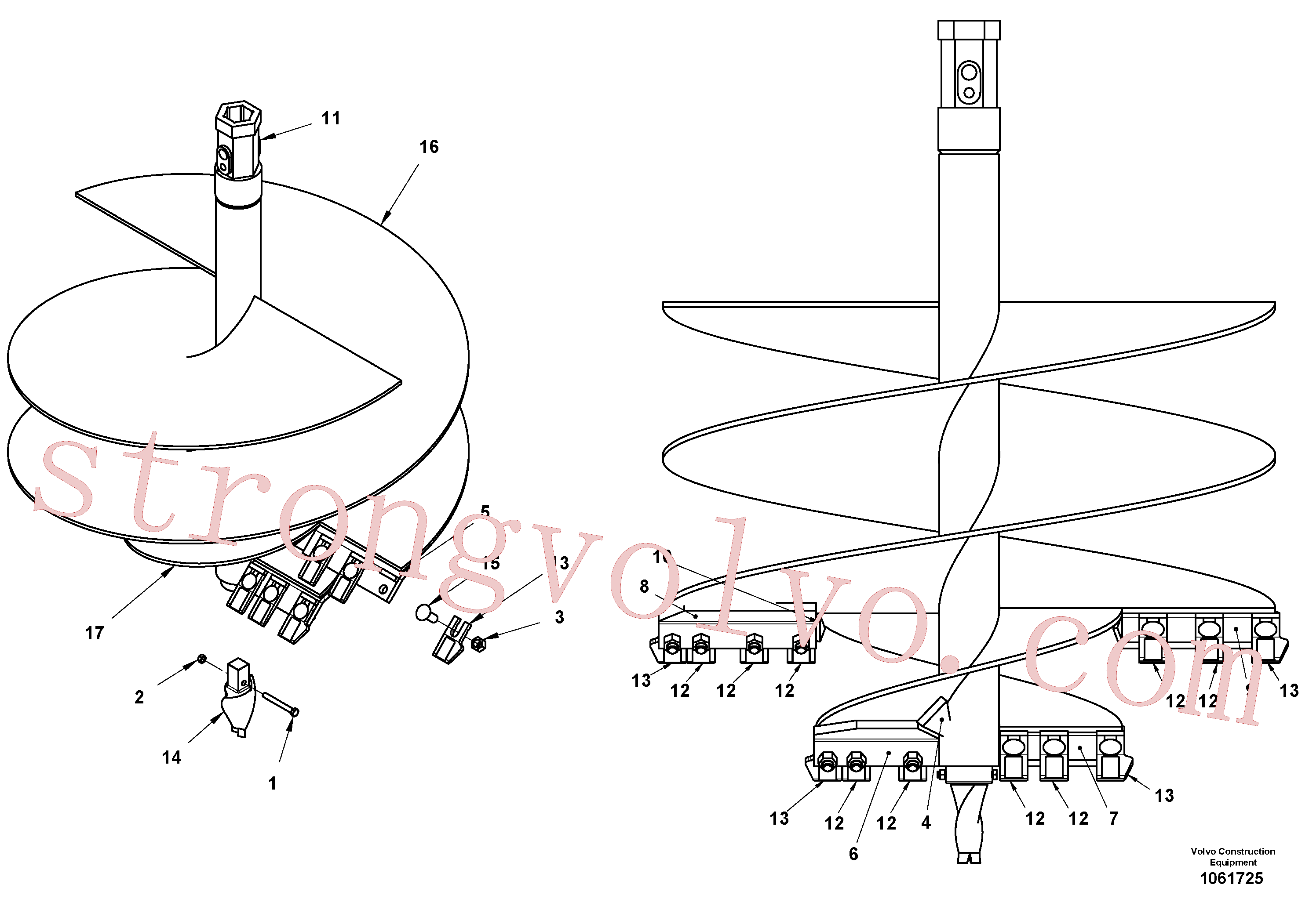 VOE16219740 Worm Inscreva-se para Volvo Acessórios para escavadeira