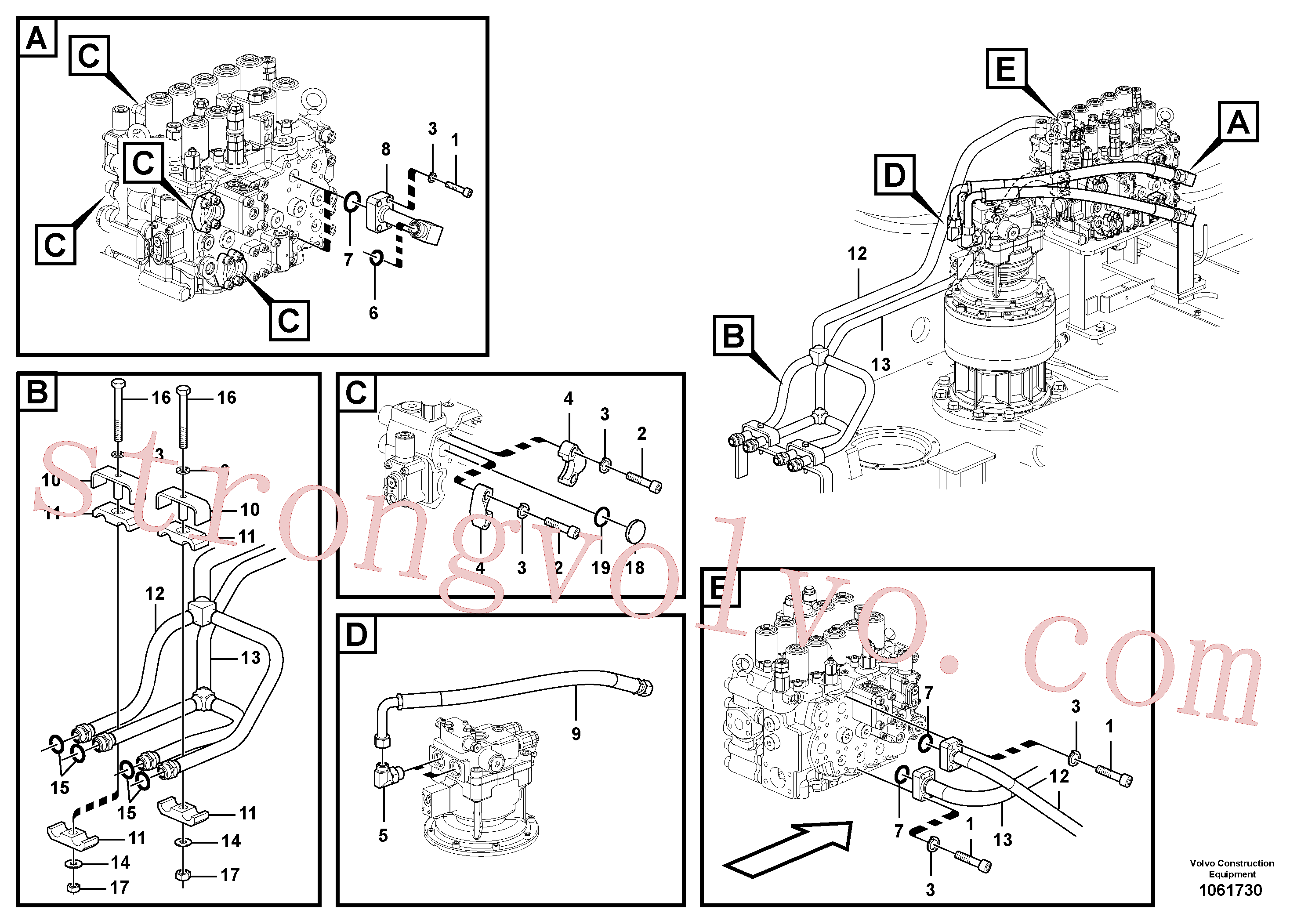 SA9425-51031 Volvo Sistema hidráulico, válvula de comando da lança e articulação(1061730 Montagem)