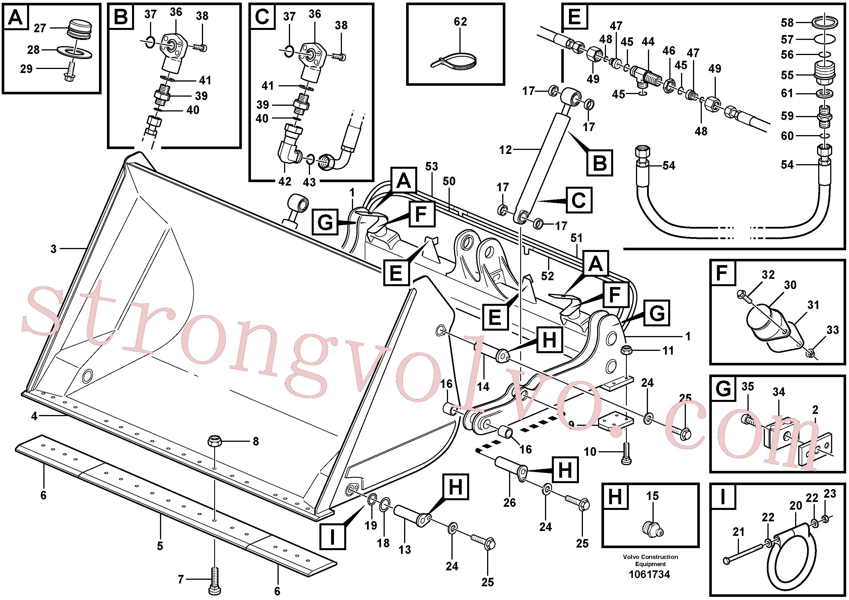 VOE11045366 Volvo Balde de basculamento alto(1061734 Montagem)