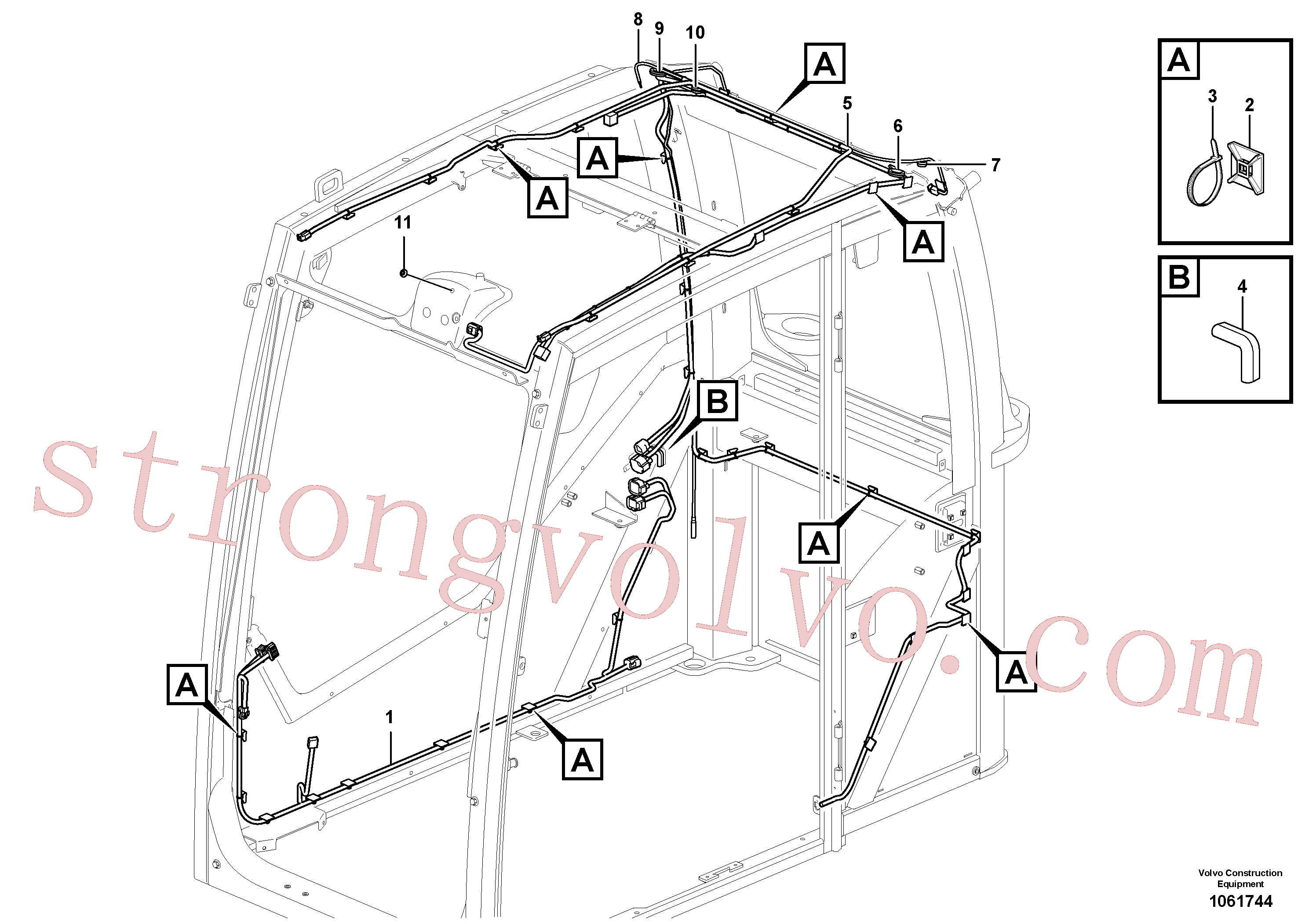 VOE961955 Volvo Cablagem, cabina(1061744 Montagem)