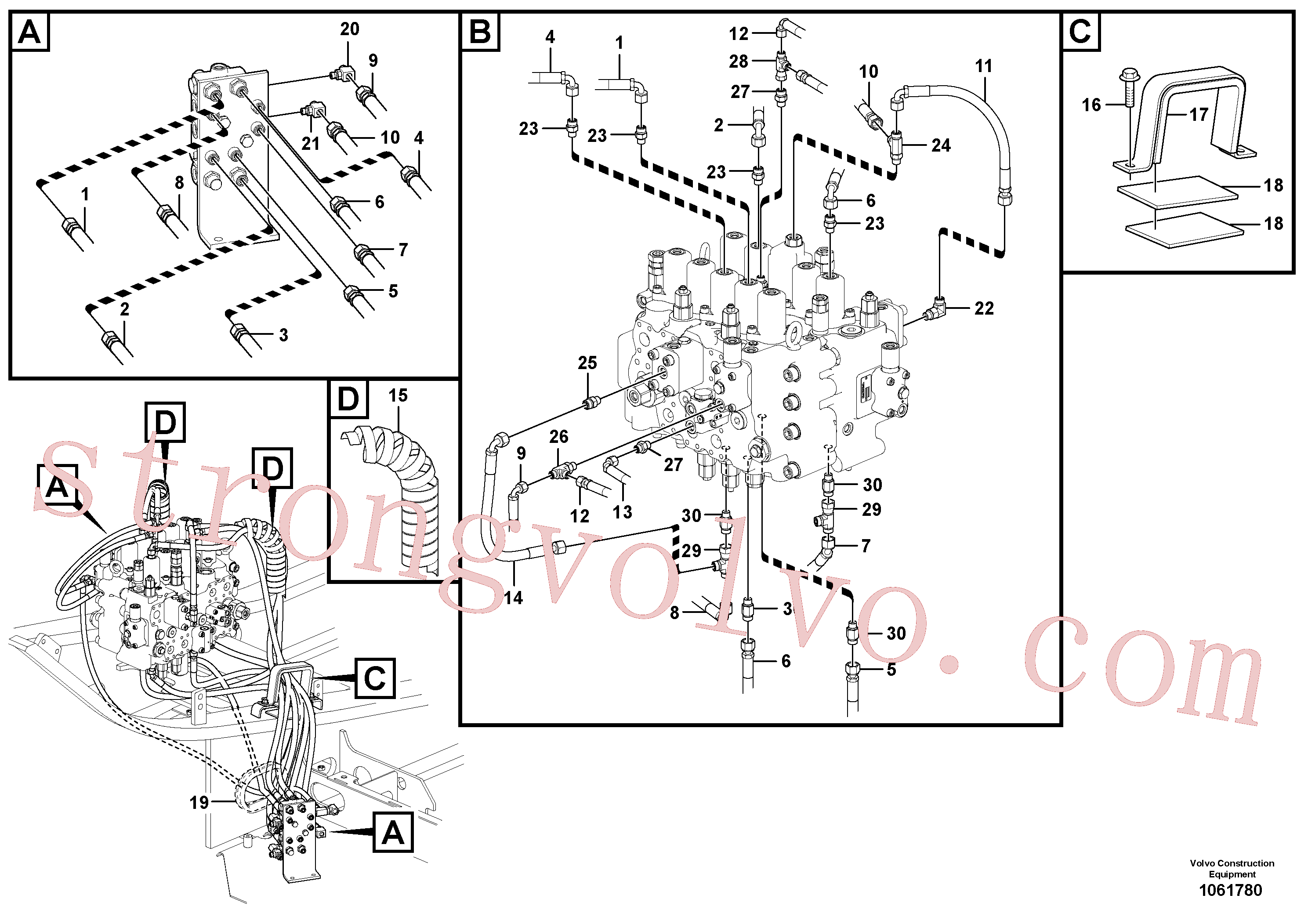 Atacado VOE936656 Mangueira completa Volvo escavadeira