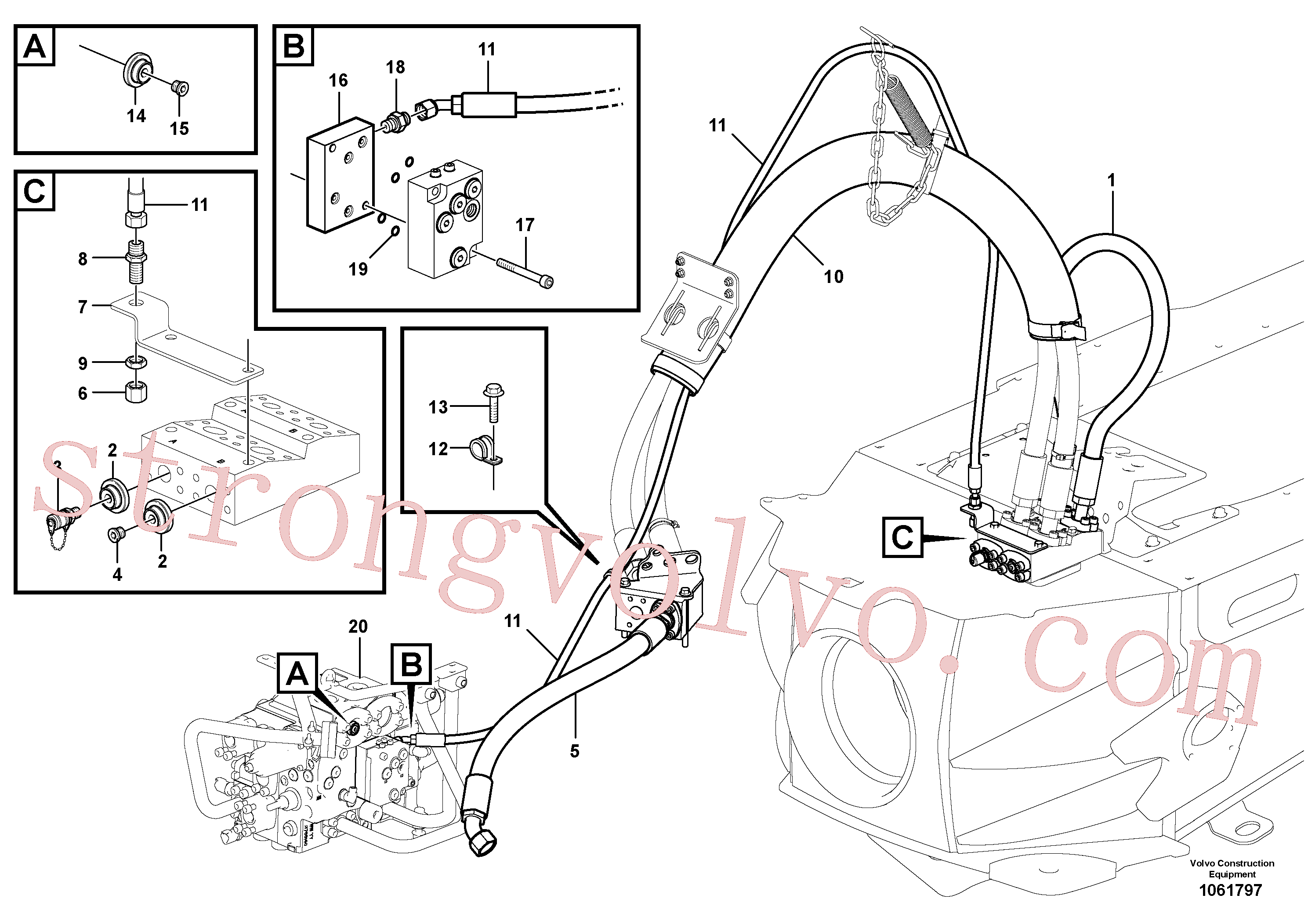 VOE11803540 Volvo Sistema de centro aberto e de detecção de carga(1061797 Montagem)