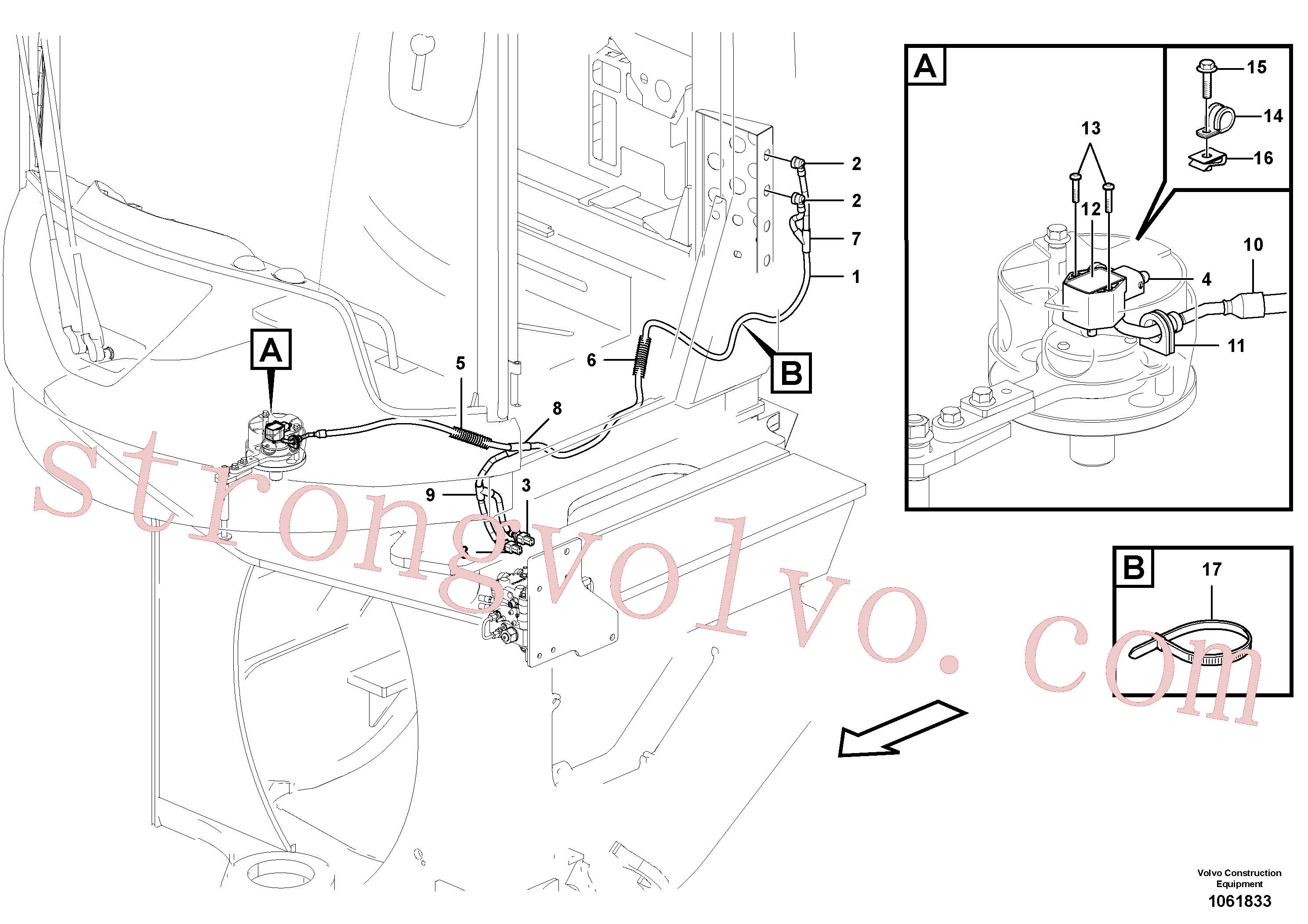 VOE969558 Volvo Cablagem, direcção CDC(1061833 Montagem)