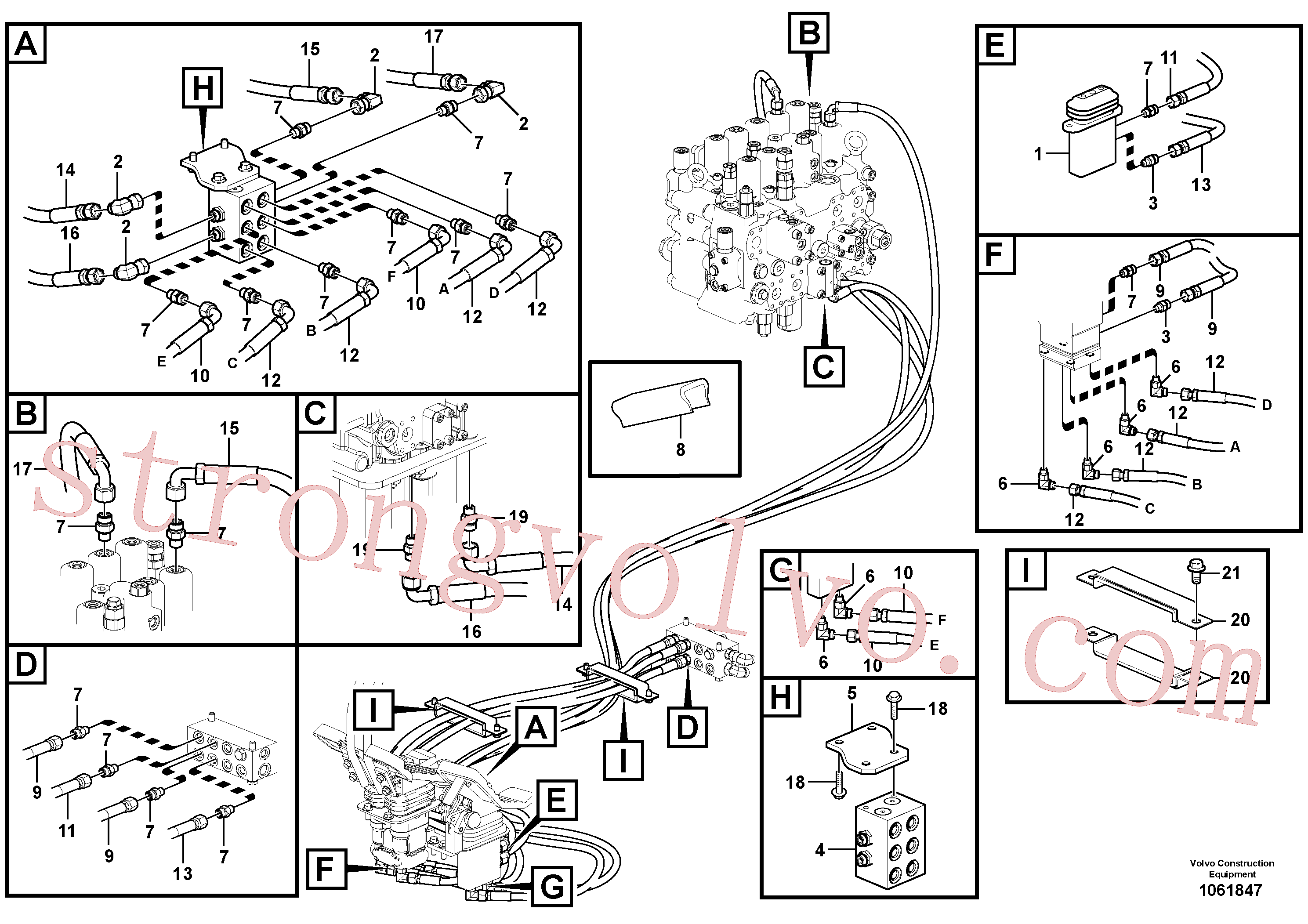 VOE937228 Volvo Sistema servomotor, válvula de comando para pedal da válvula de comando(1061847 Montagem)