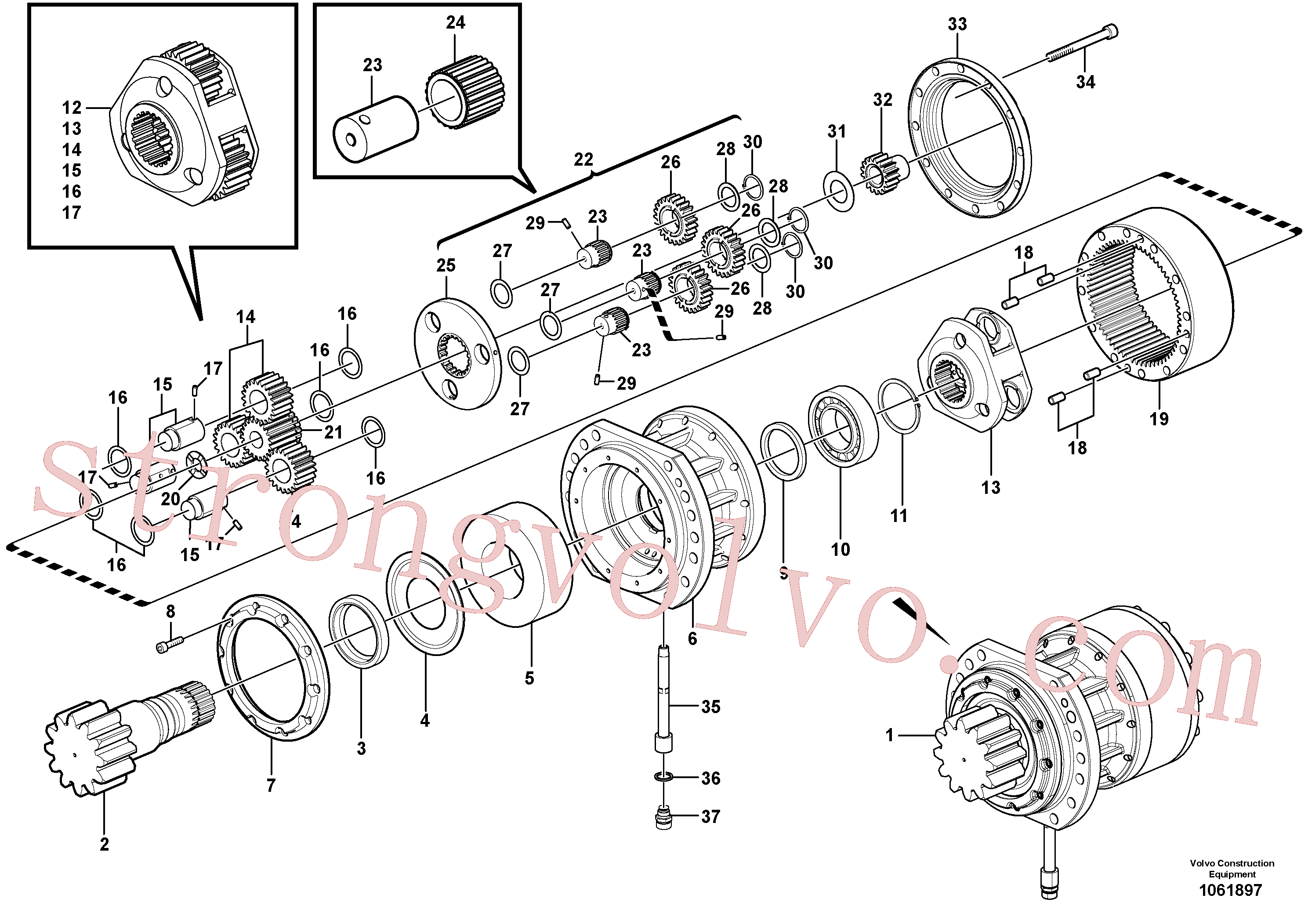 Atacado SA7118-00040 Rolamento de rolos Volvo escavadeira