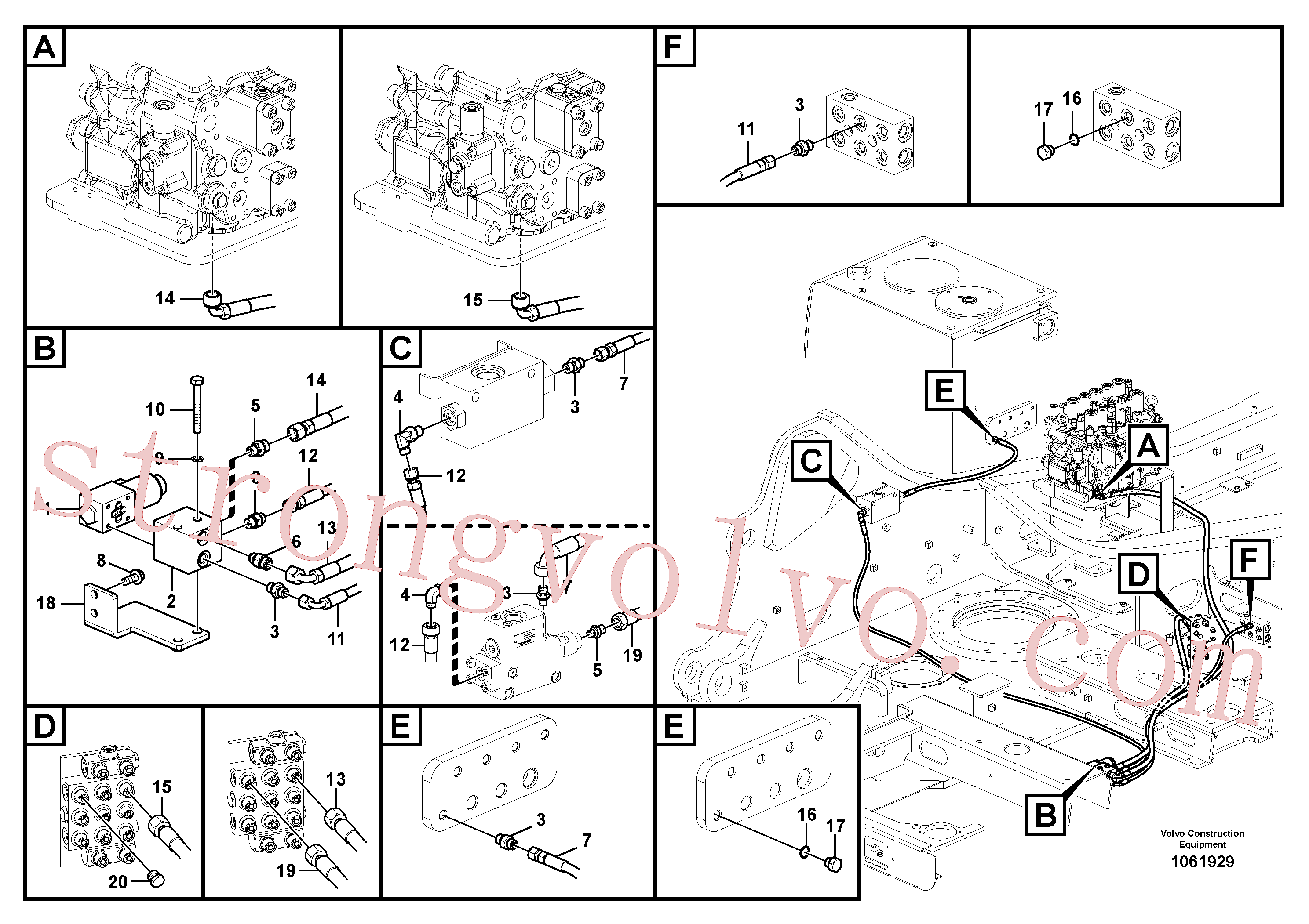 China Made VOE955100 Bujão de expansão Volvo Acessórios para escavadeira