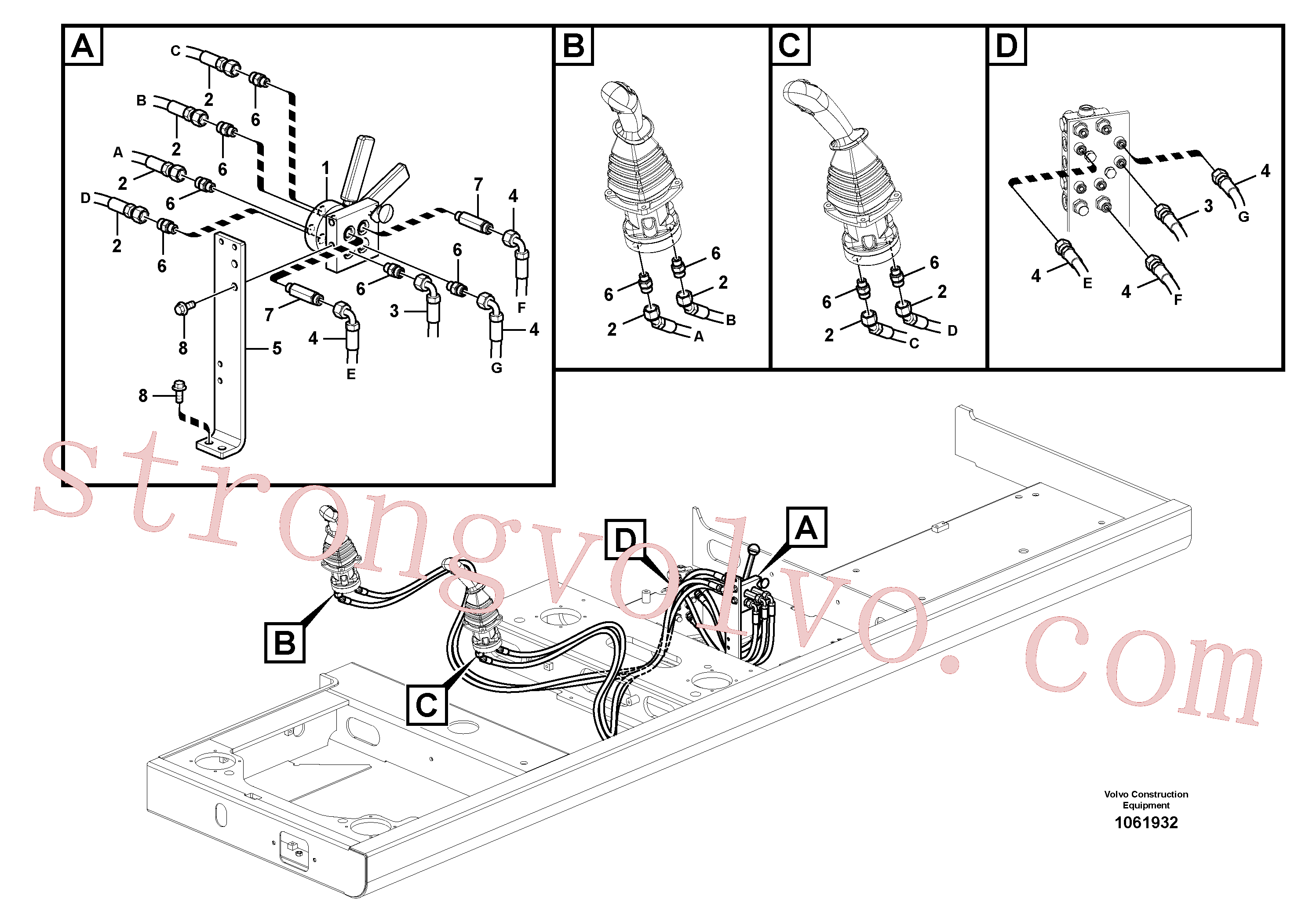 VOE937262 Volvo Sistema servomotor, mudança da função da alavanca(1061932 Montagem)