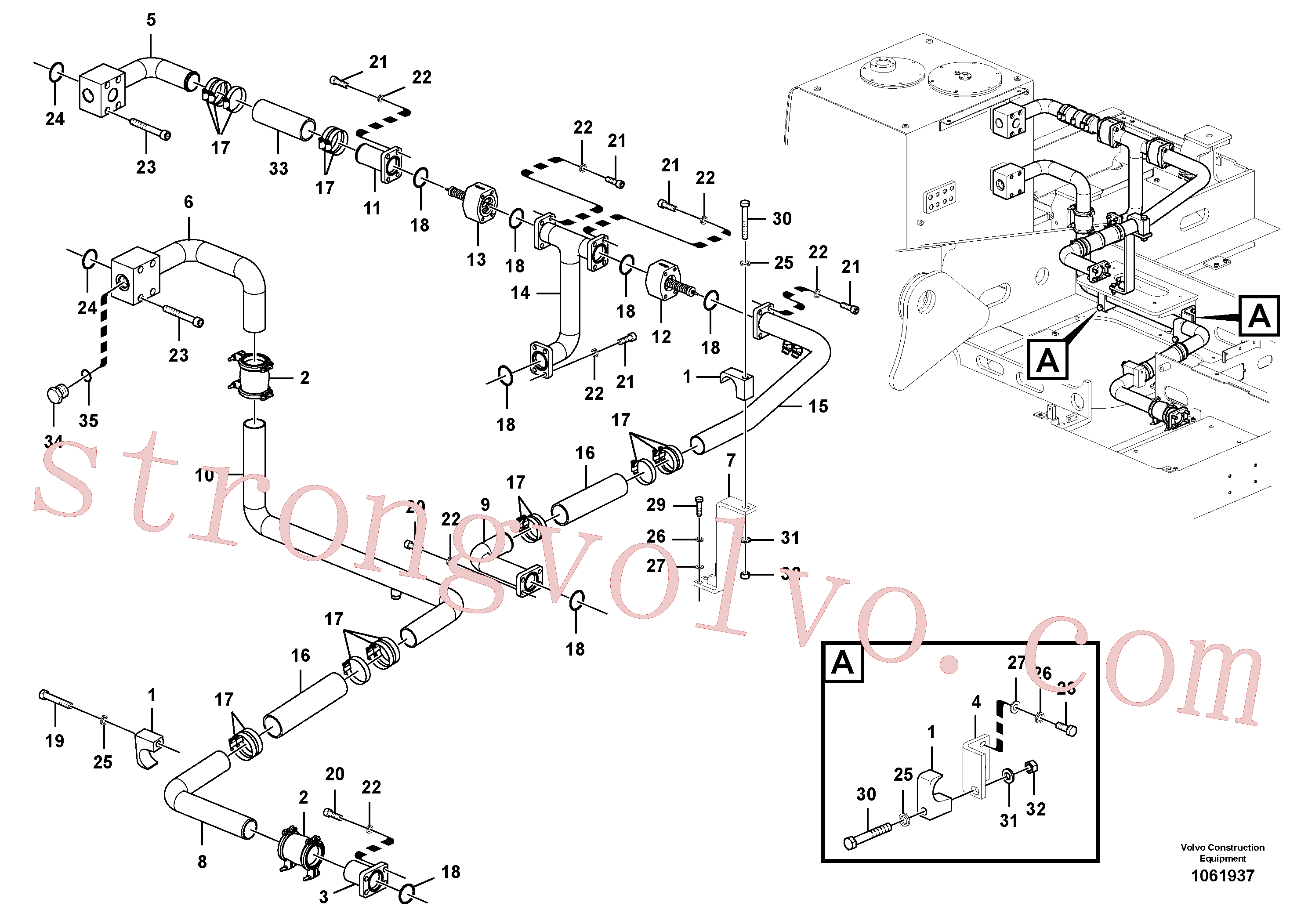 VOE14881383 Volvo Sistema hidráulico, tanque hidráulico para o refrigerador de óleo hidráulico(1061937 Montagem)