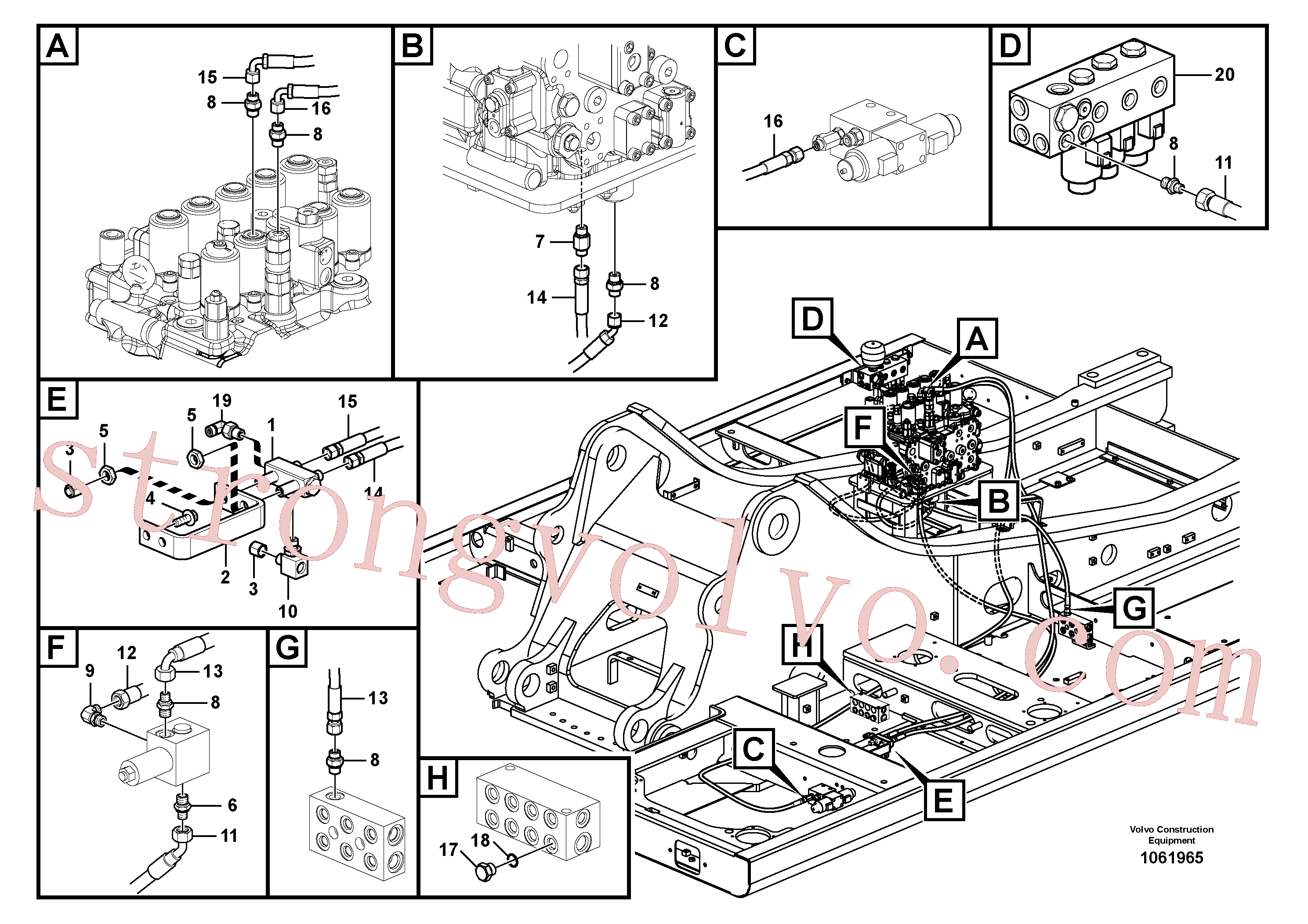 VOE14537412 Volvo Hidráulica de serviço, martelo e cortador para fluxo da bomba auxiliar(1061965 Montagem)