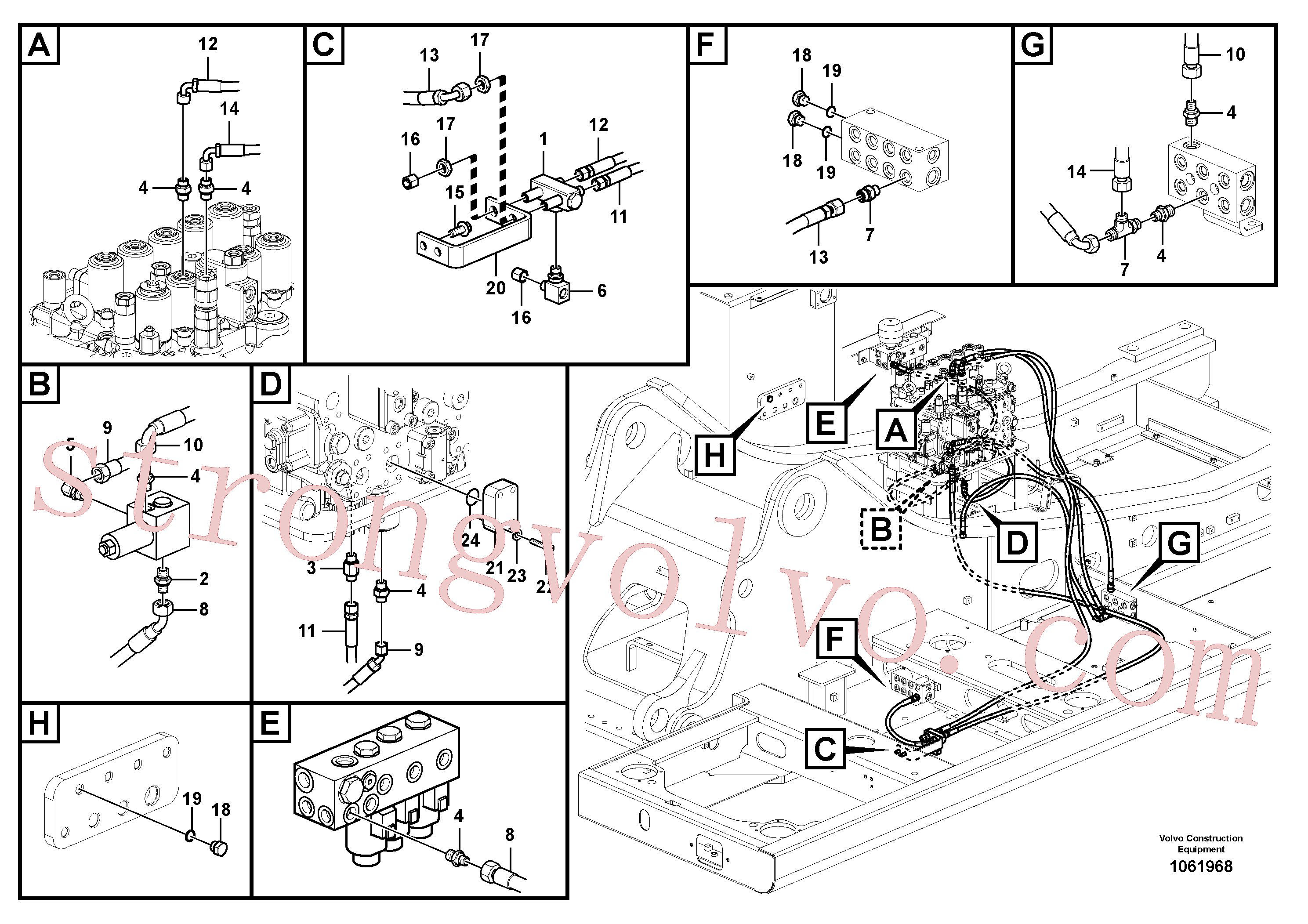 VOE14537412 Volvo Sistema servomotor, martelo e corte(1061968 Montagem)