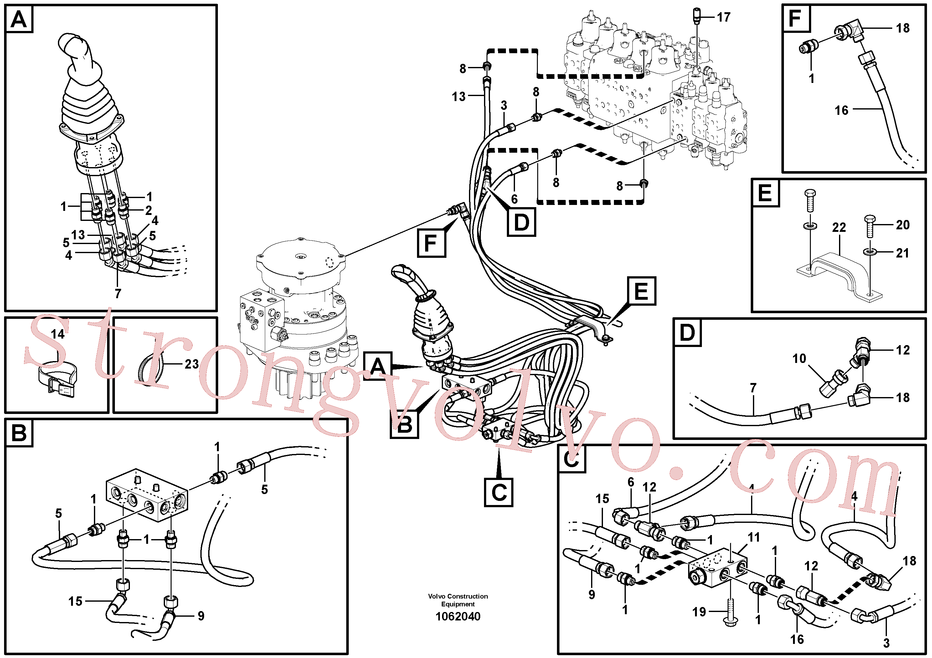 China Made VOE15042405 Mangueira completa Volvo Acessórios para escavadeira