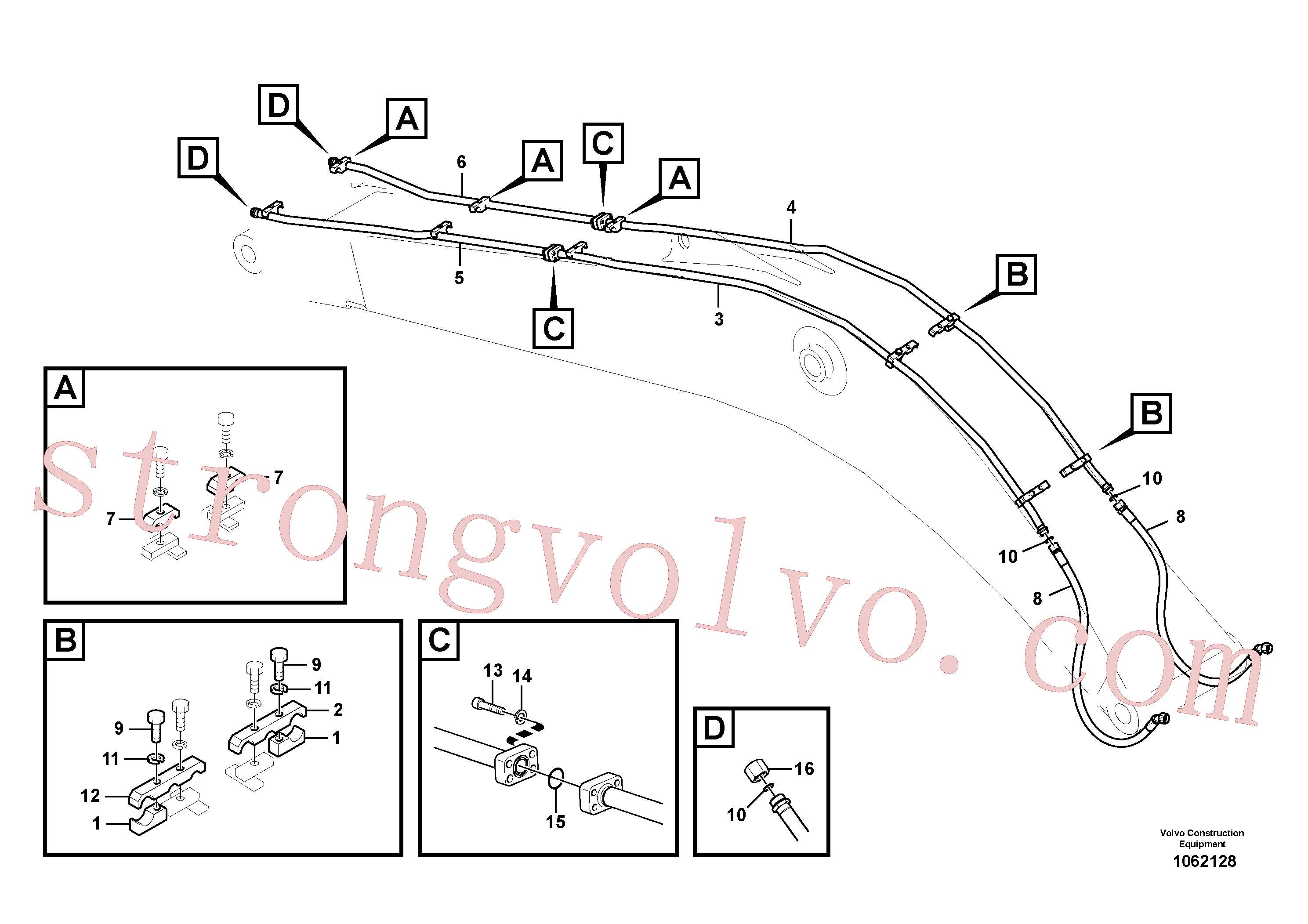 VOE14720817 Volvo Hidráulica de serviço, martelo e cortador para lança(1062128 Montagem)