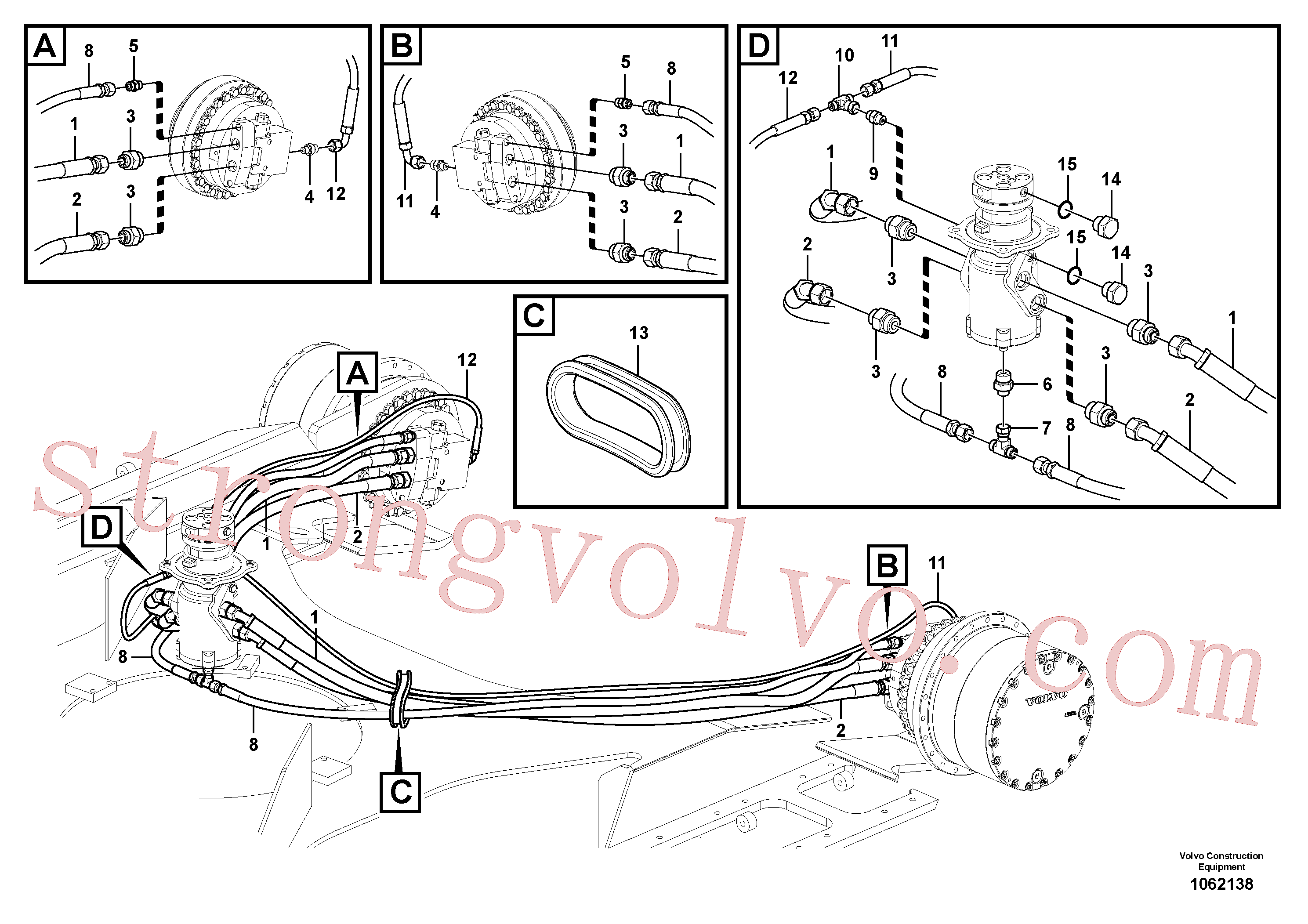 VOE15000774 Volvo Linha da rótula, rótula ao motor de curso(1062138 Montagem)