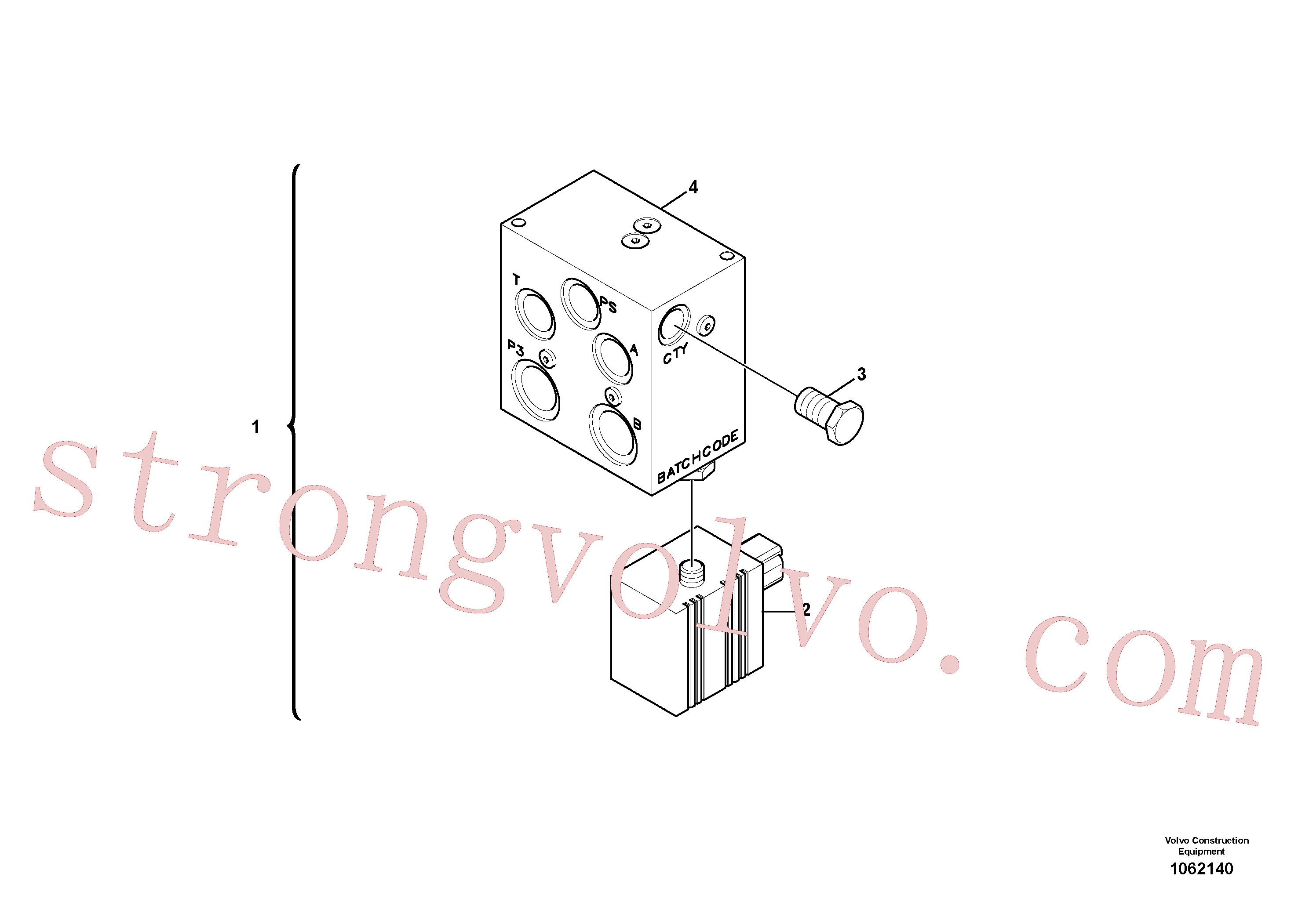 VOE14550173 Volvo Válvula, encaixe rápido(1062140 Montagem)