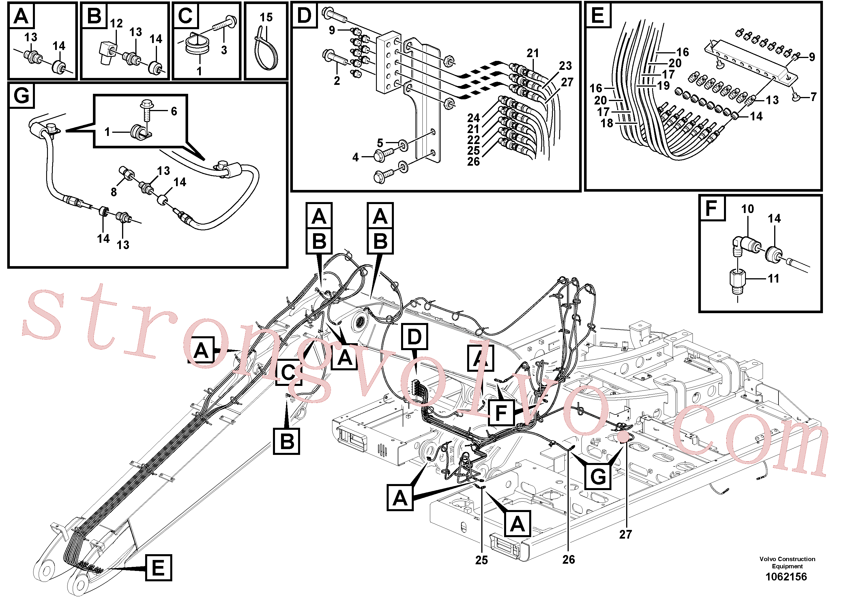 VOE14388450 Volvo Tubagem de massa(1062156 Montagem)