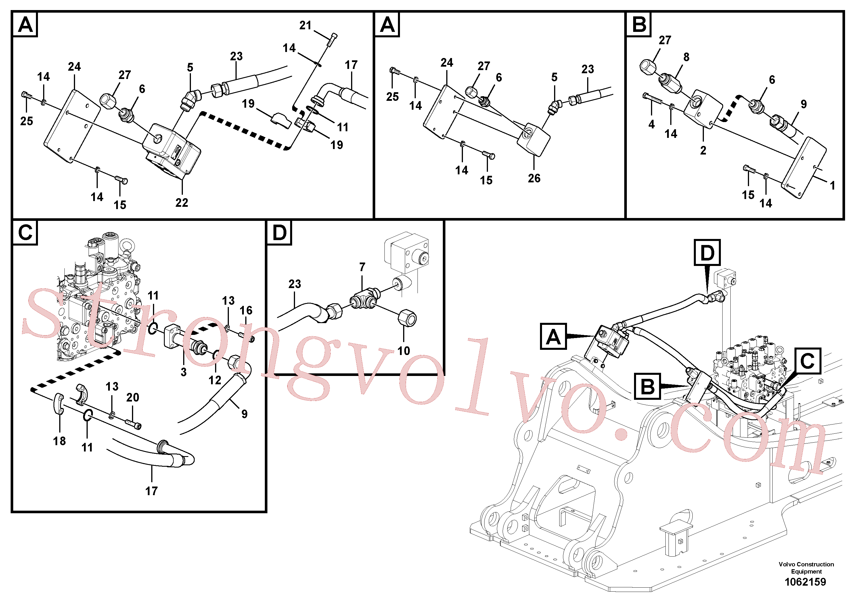 VOE14534530 Volvo Hidráulica de serviço, martelo e cortador para topo(1062159 Montagem)