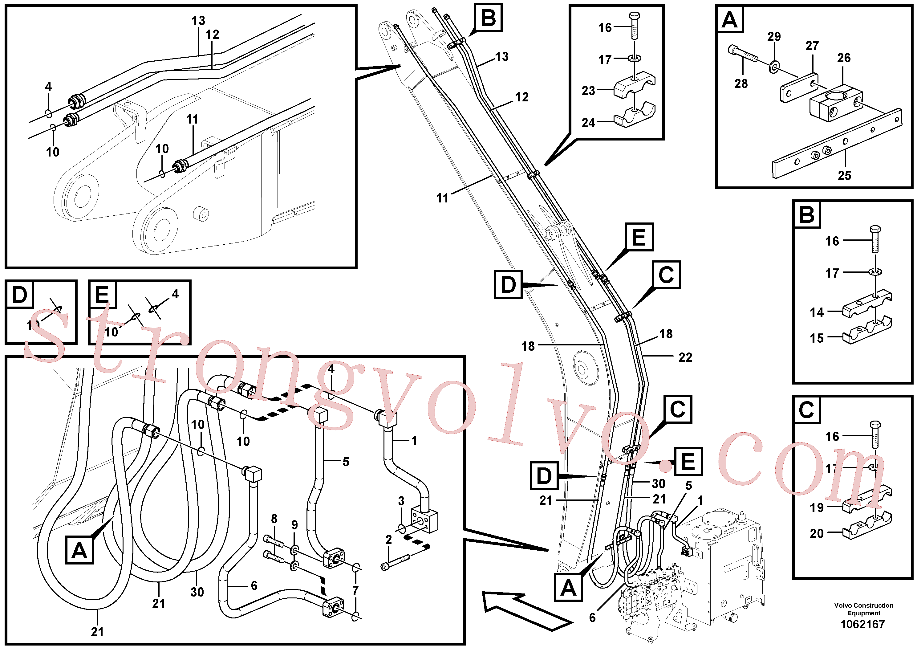 Volvo SA1174-53610 Braçadeira Volvo Acessórios para escavadeira