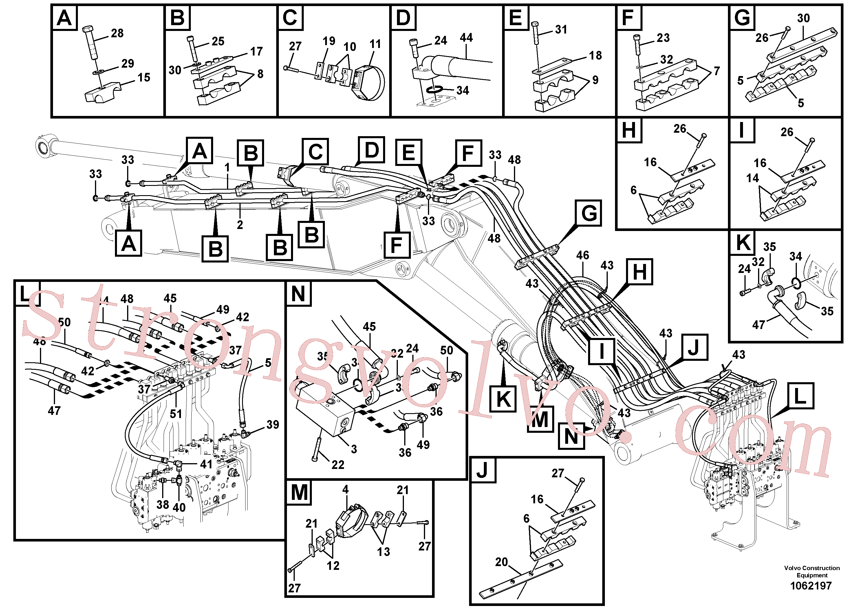 VOE15180160 Volvo Hidráulica de serviço, cilindro do braço de afundamento na lança ajustável(1062197 Montagem)